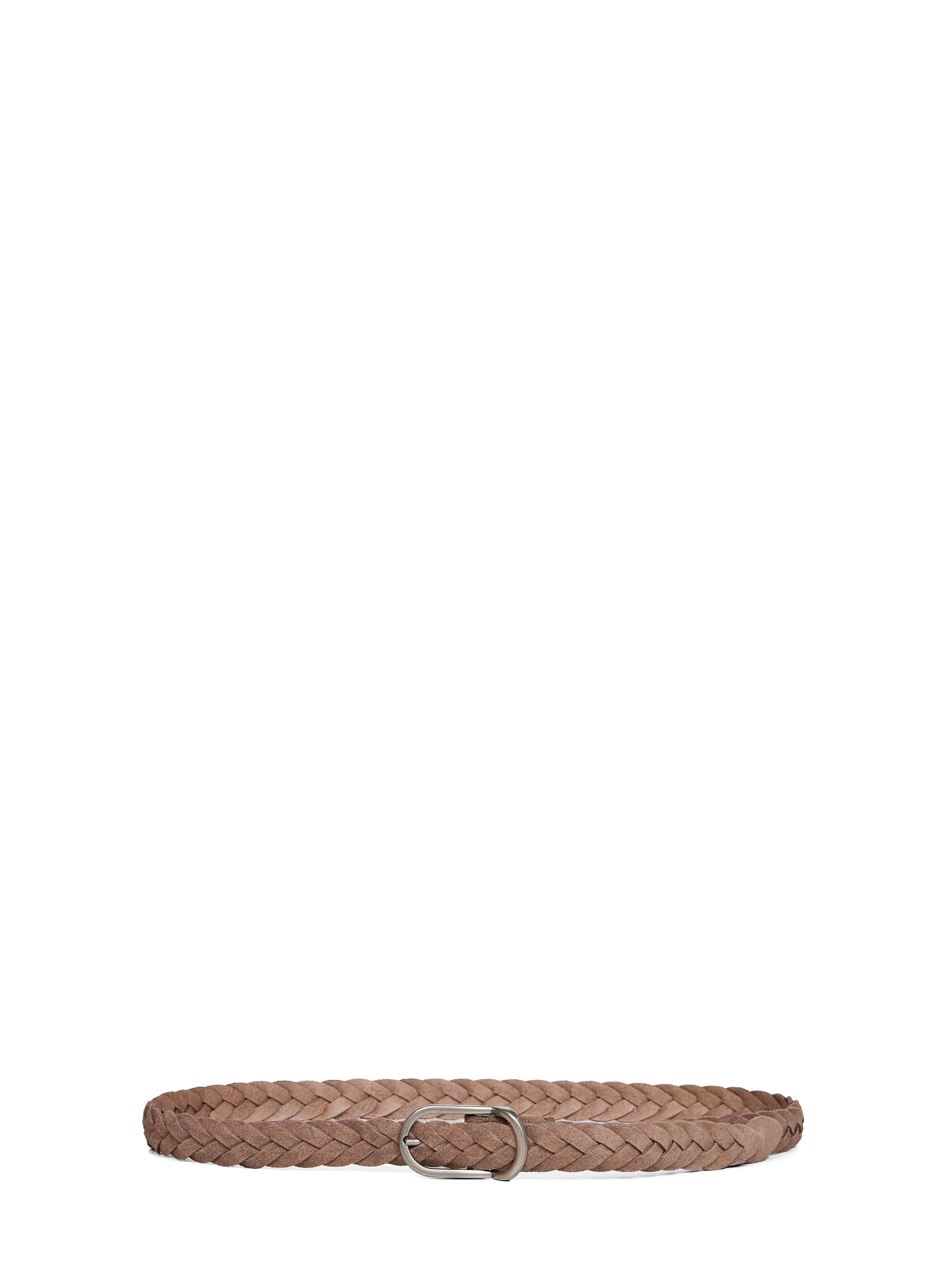 Brunello Cucinelli Men Light Brown Suede Woven Belt - 1