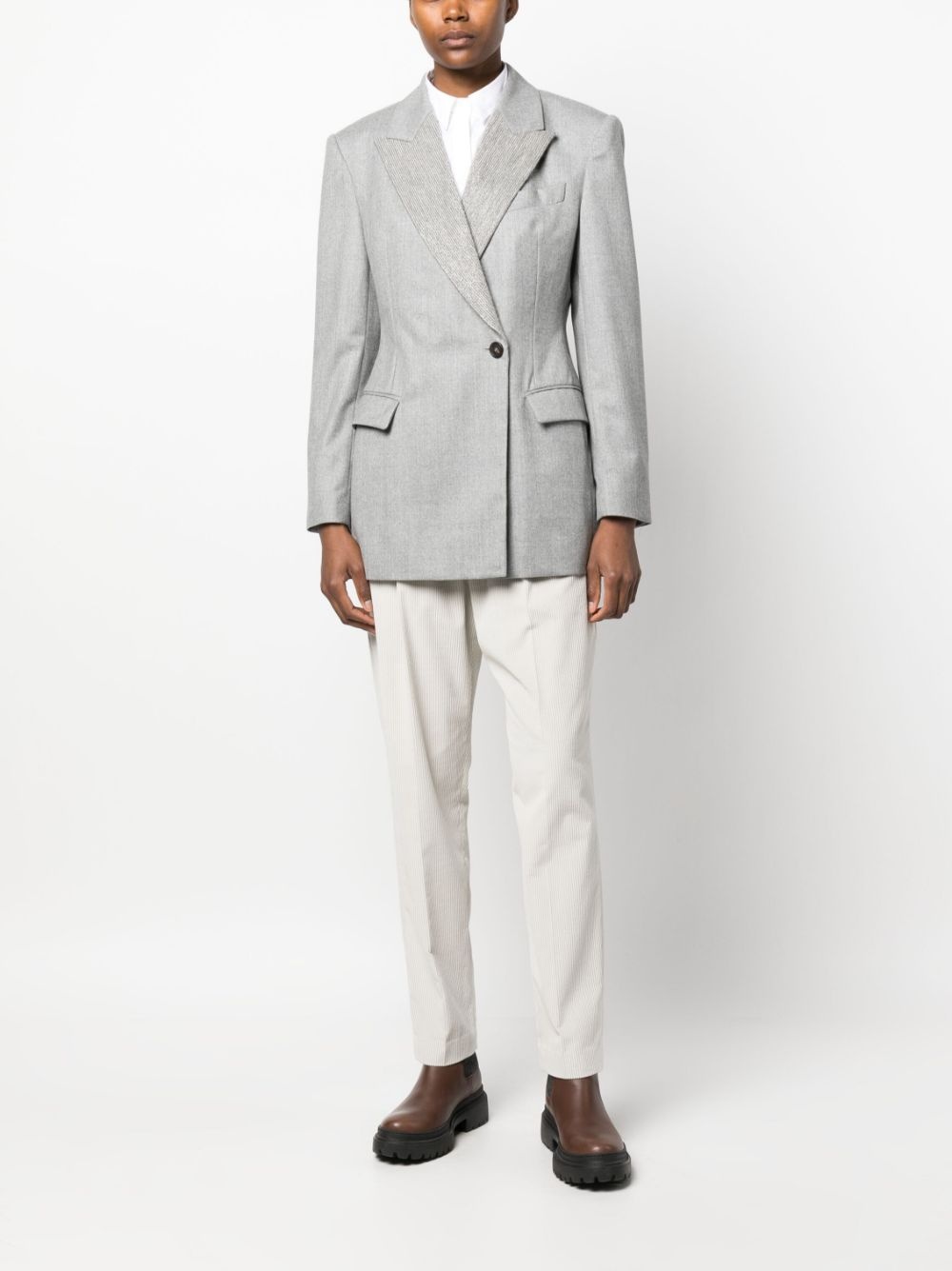single-breasted button-fastening blazer - 2
