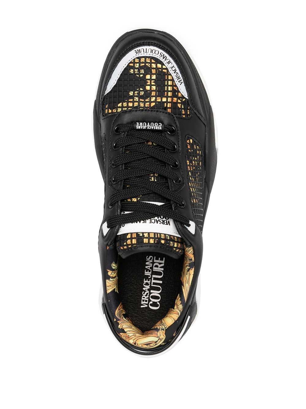 baroque-print leather sneakers - 4