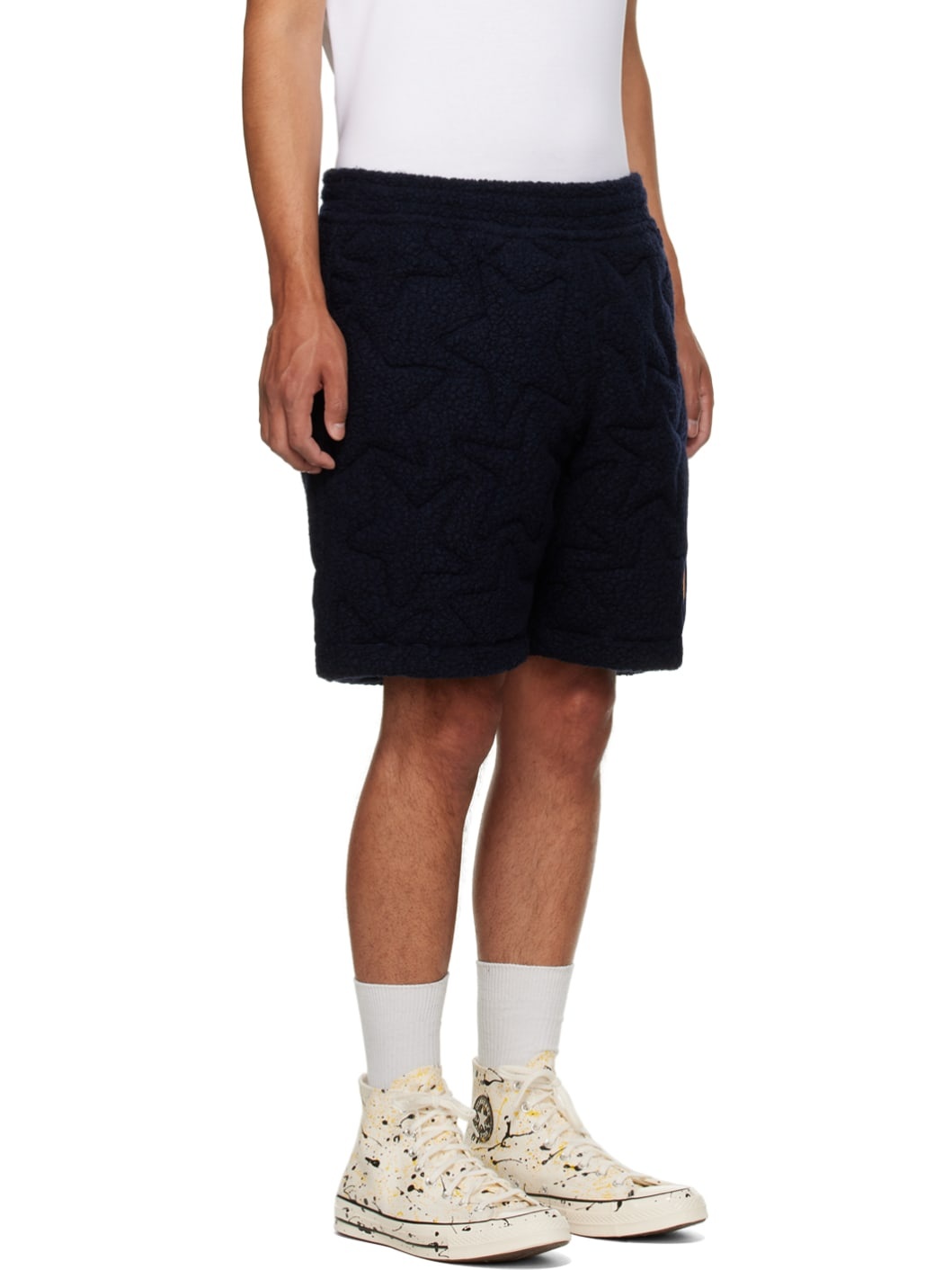 Navy Quilted Shorts - 2