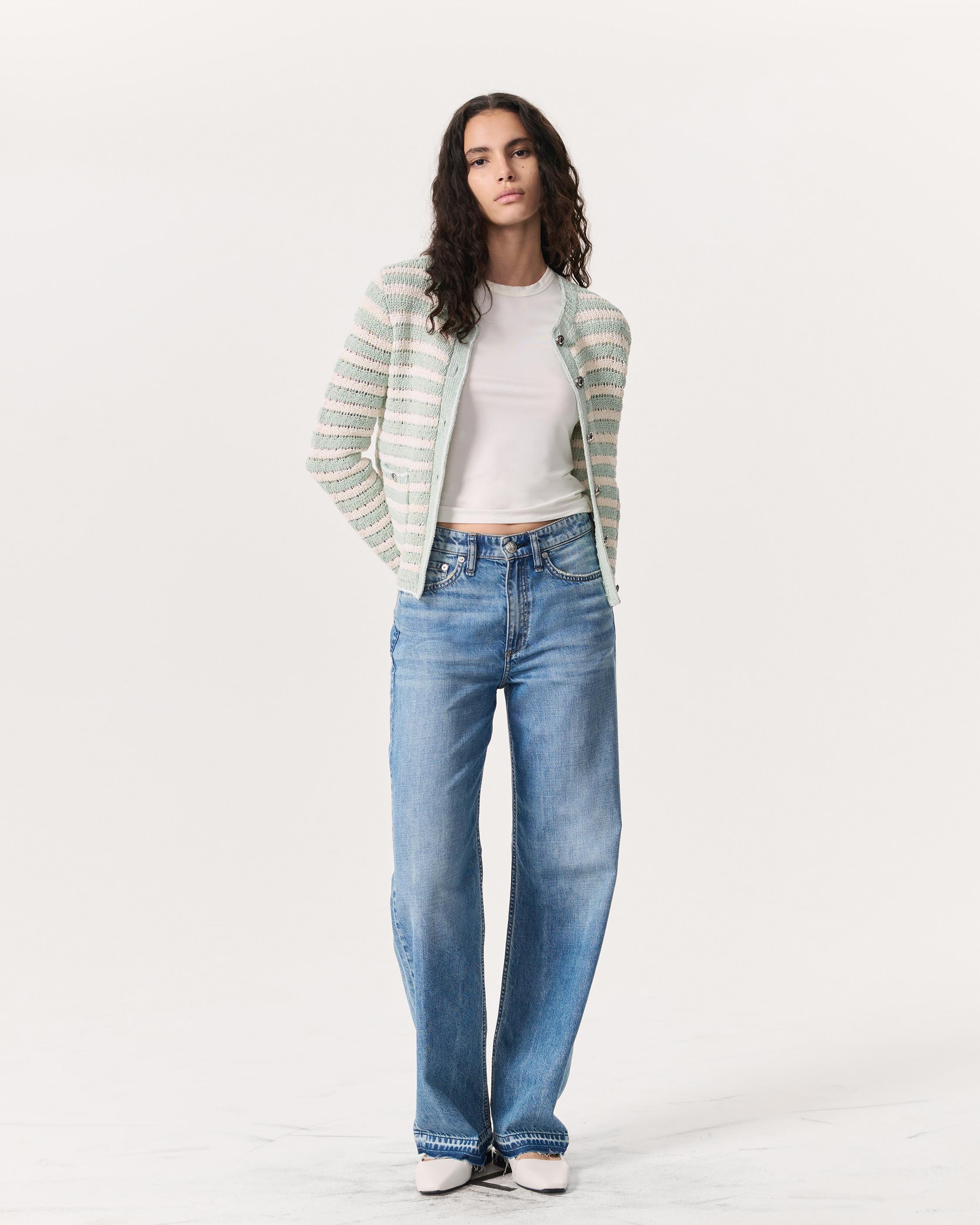 Jace Striped Cotton-Blend Lady Cardigan - 4