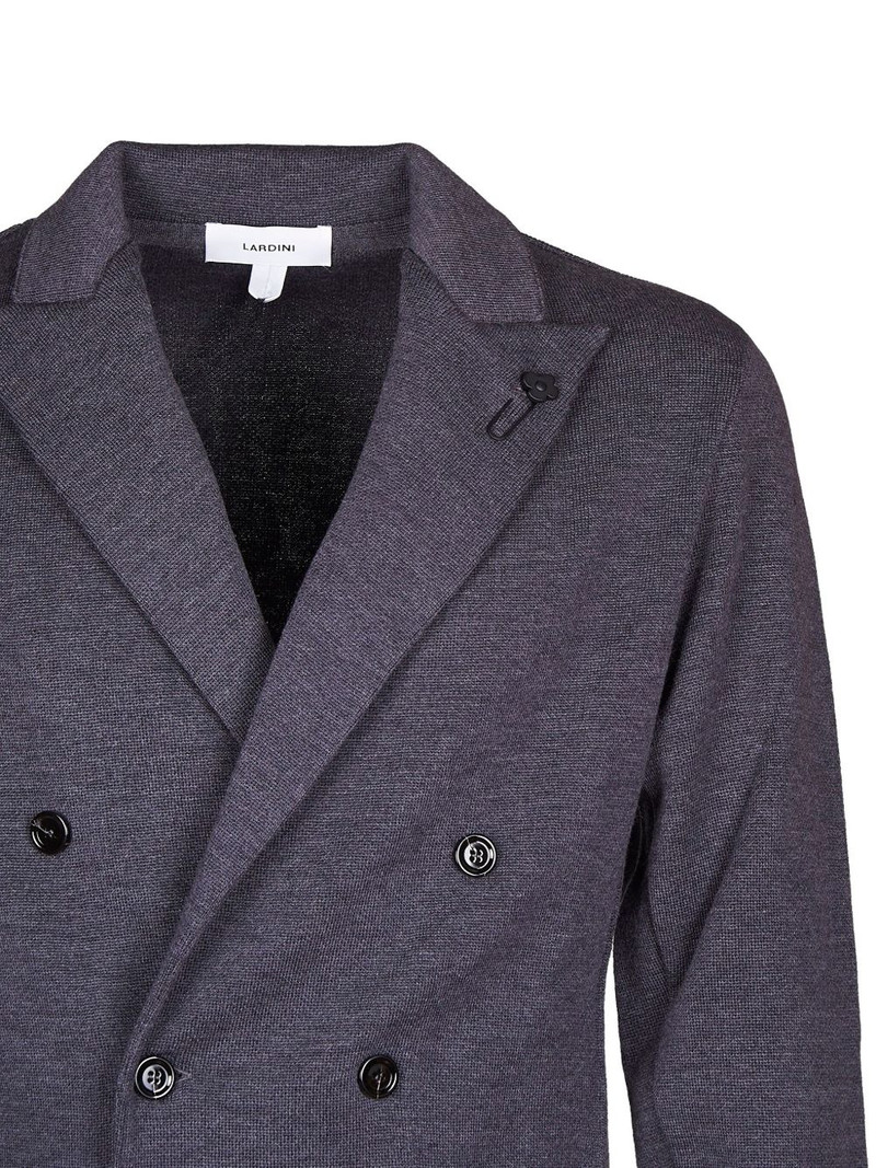 LARDINI double-breasted knitted blazer outlook