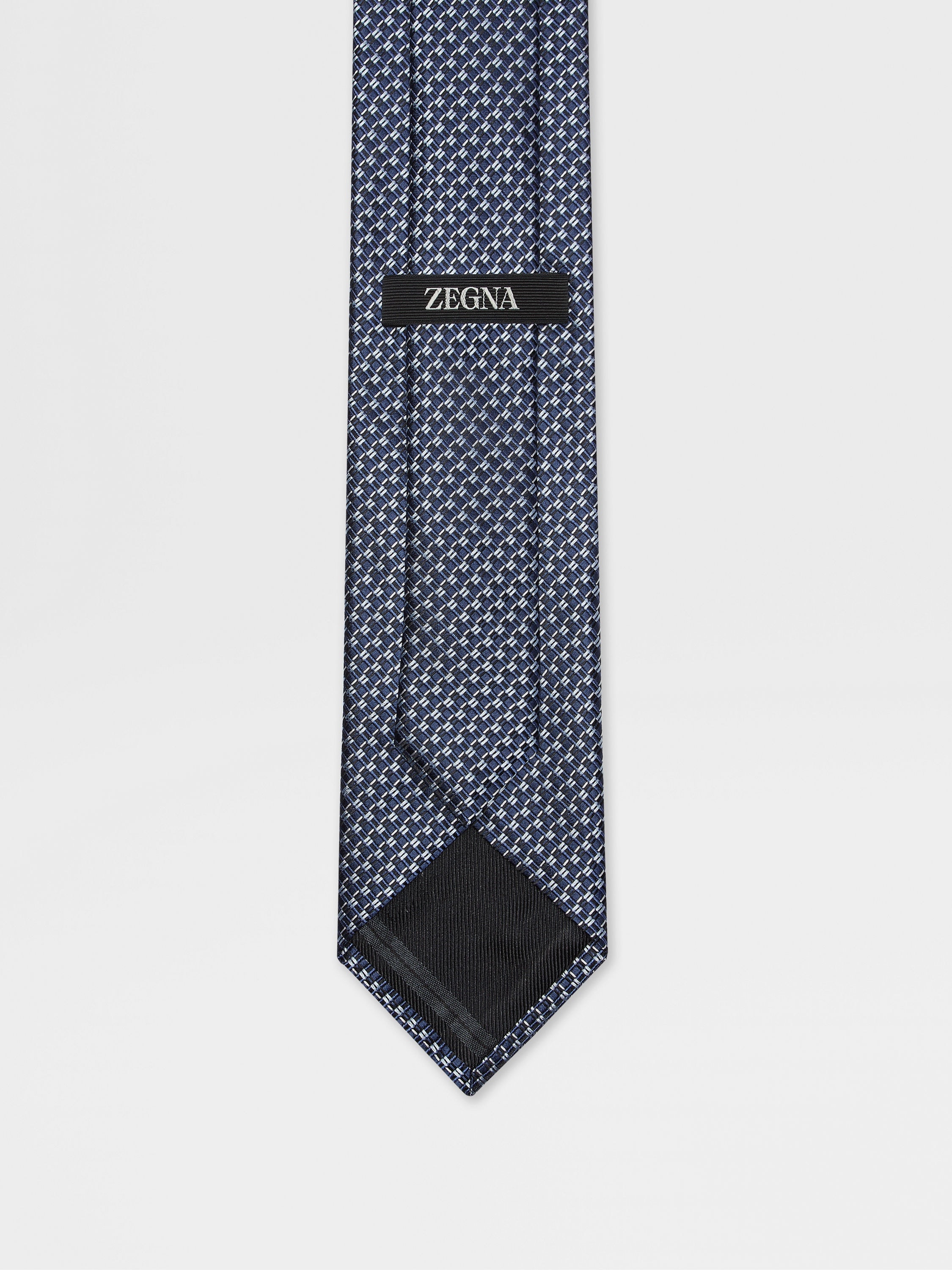 DARK BLUE SILK TIE - 3