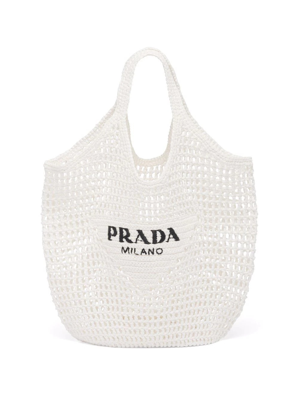 logo straw tote bag - 1