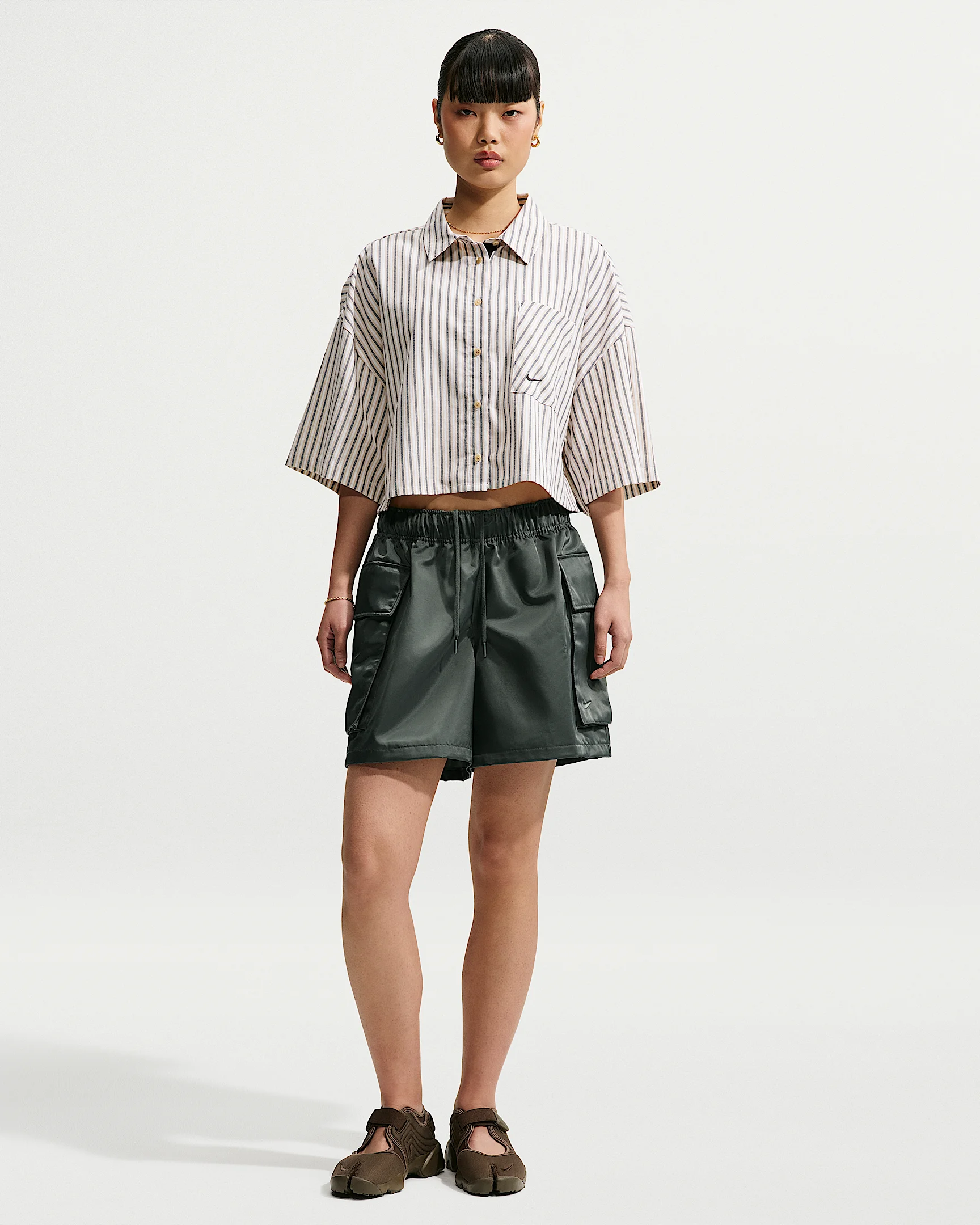 Nike Sportswear Women's Loose Mid-Rise Satin Cargo Shorts - 1