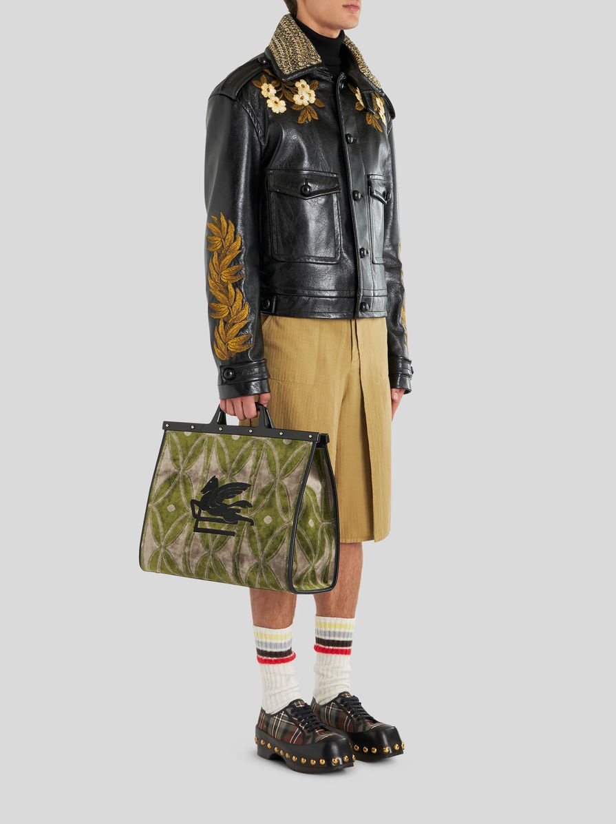 LARGE JACQUARD LOVE TROTTER BAG - 2