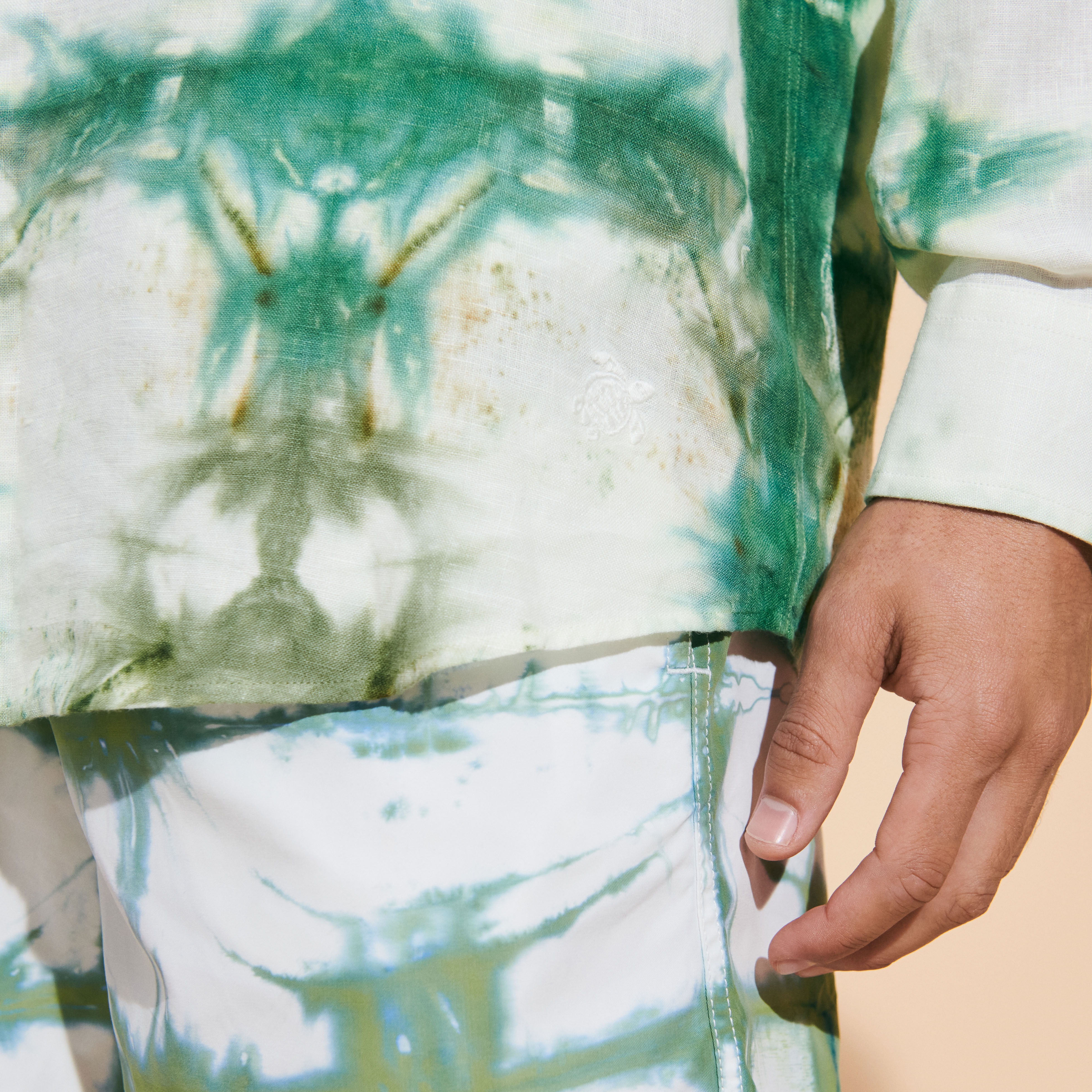 Men Linen Shirt Tie & Dye - 5