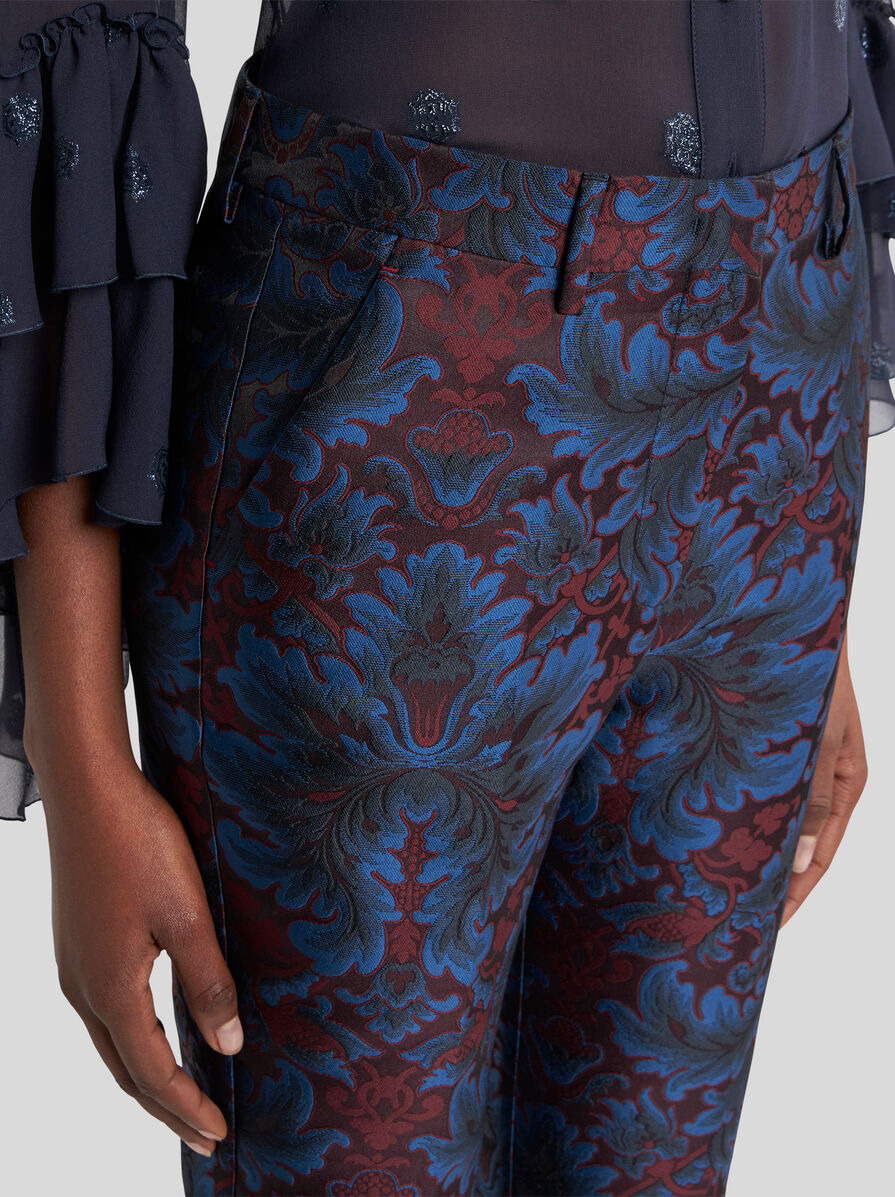 SILK-BLEND JACQUARD CIGARETTE TROUSERS - 3