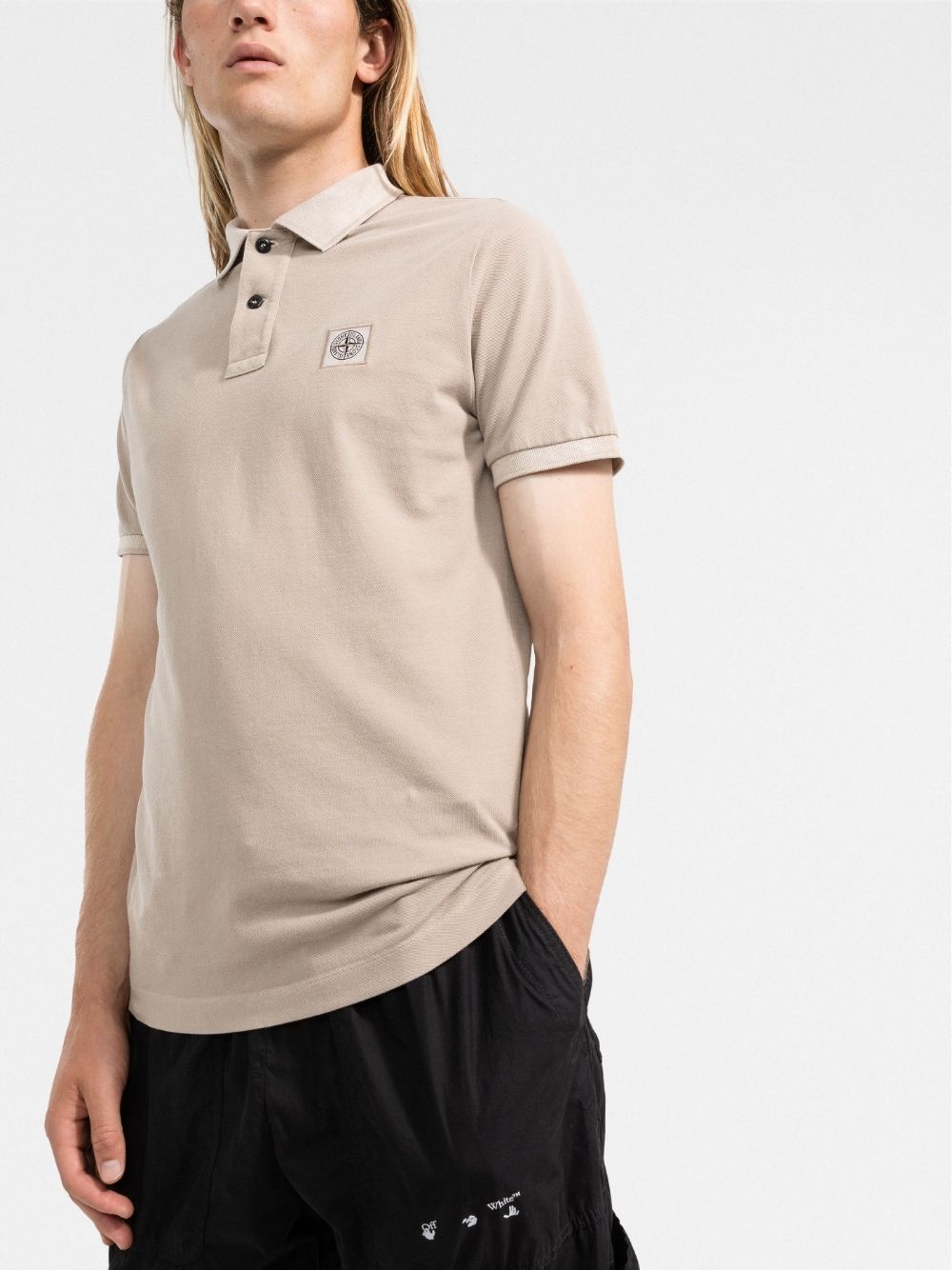 logo-patch polo shirt - 3