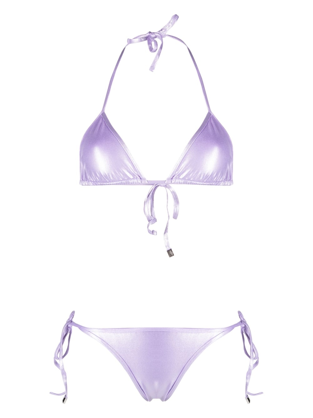high-shine triangle bikini set - 1