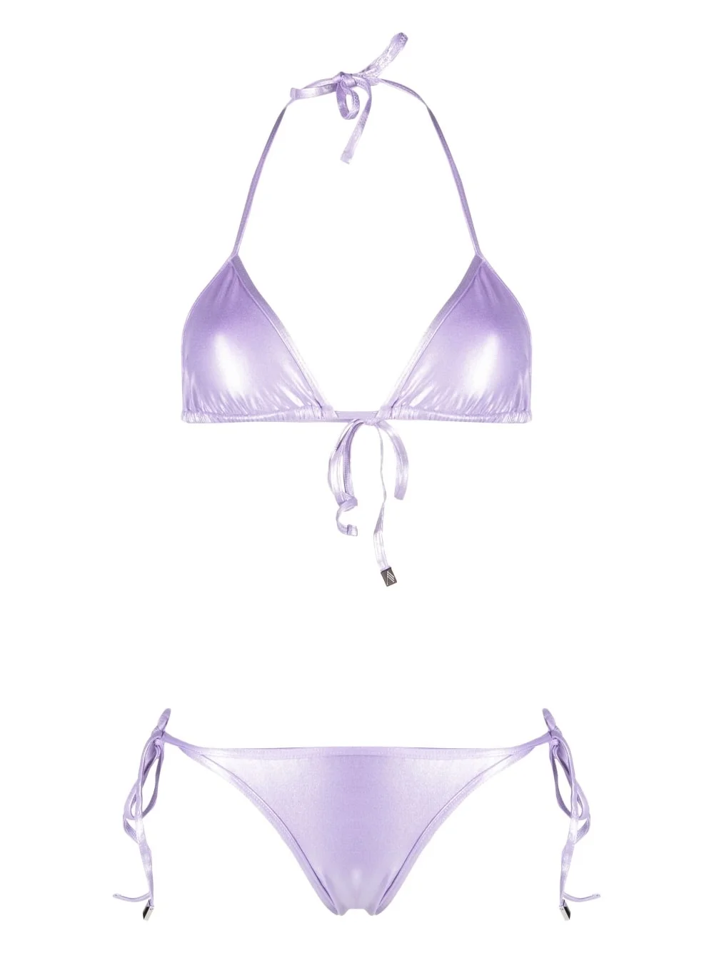 high-shine triangle bikini set - 1