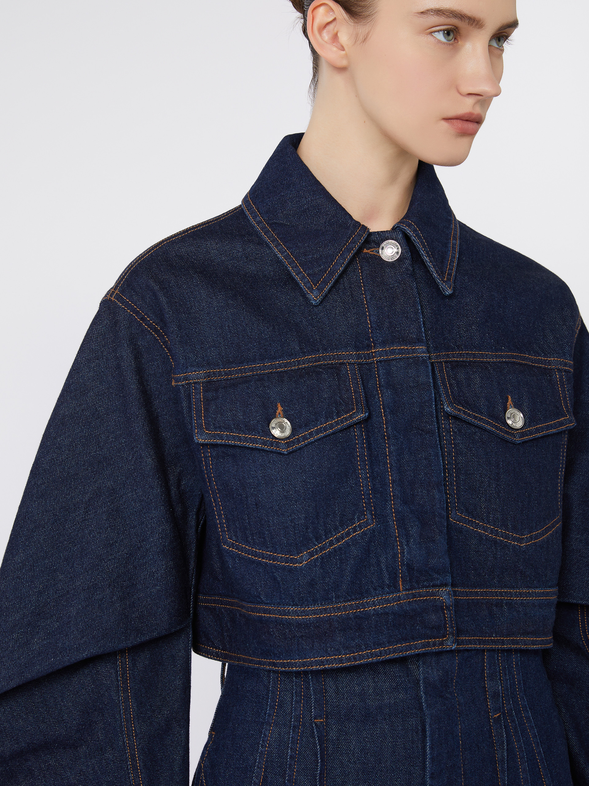 SIR Boxy-fit short denim jacket - 5