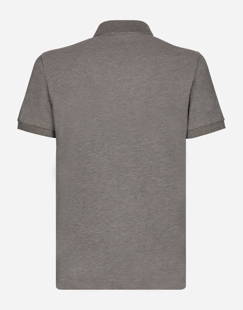 Dolce & Gabbana Cotton piqué polo-shirt with branded tag outlook