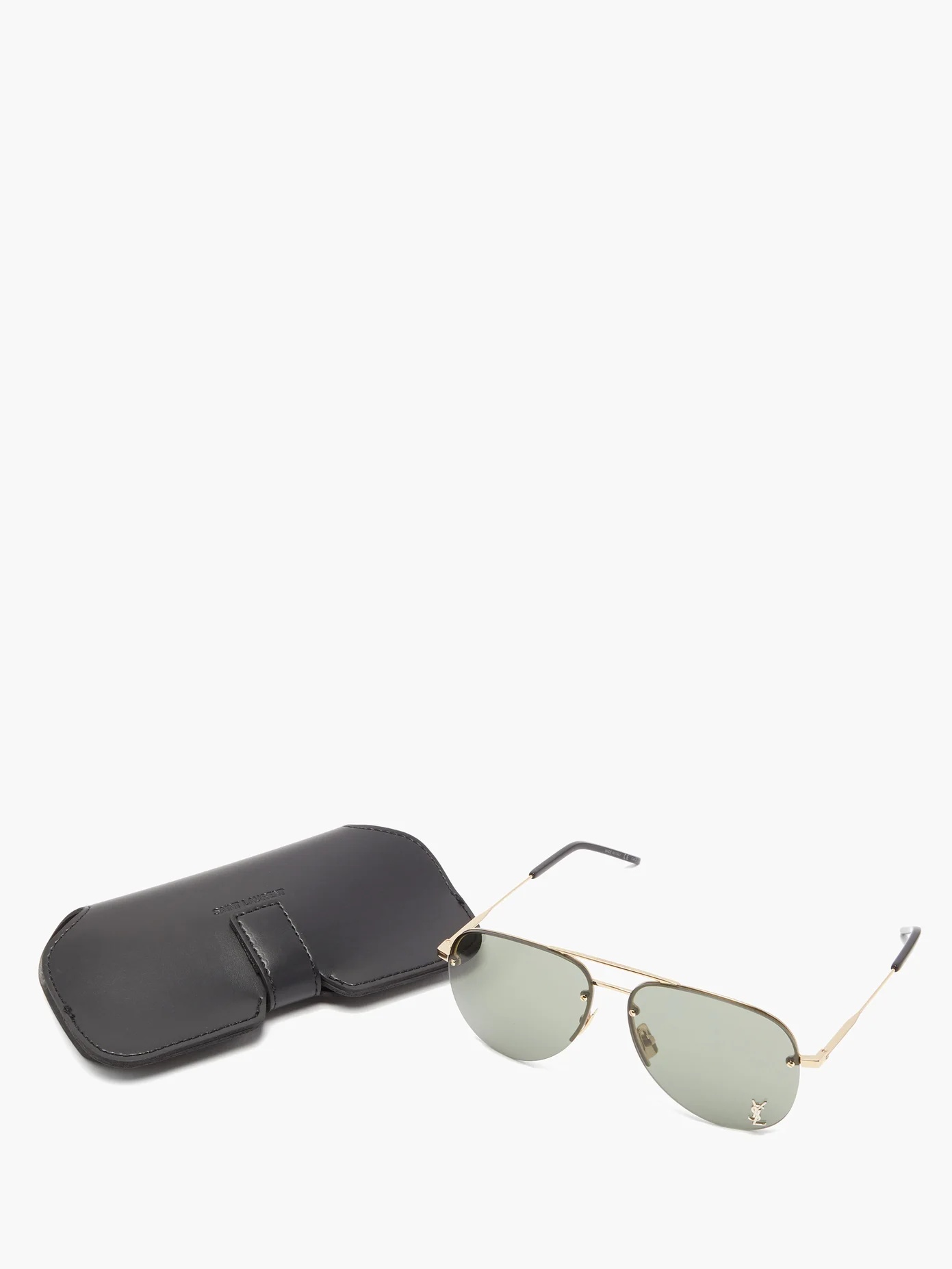 Logo-plaque aviator metal sunglasses - 5