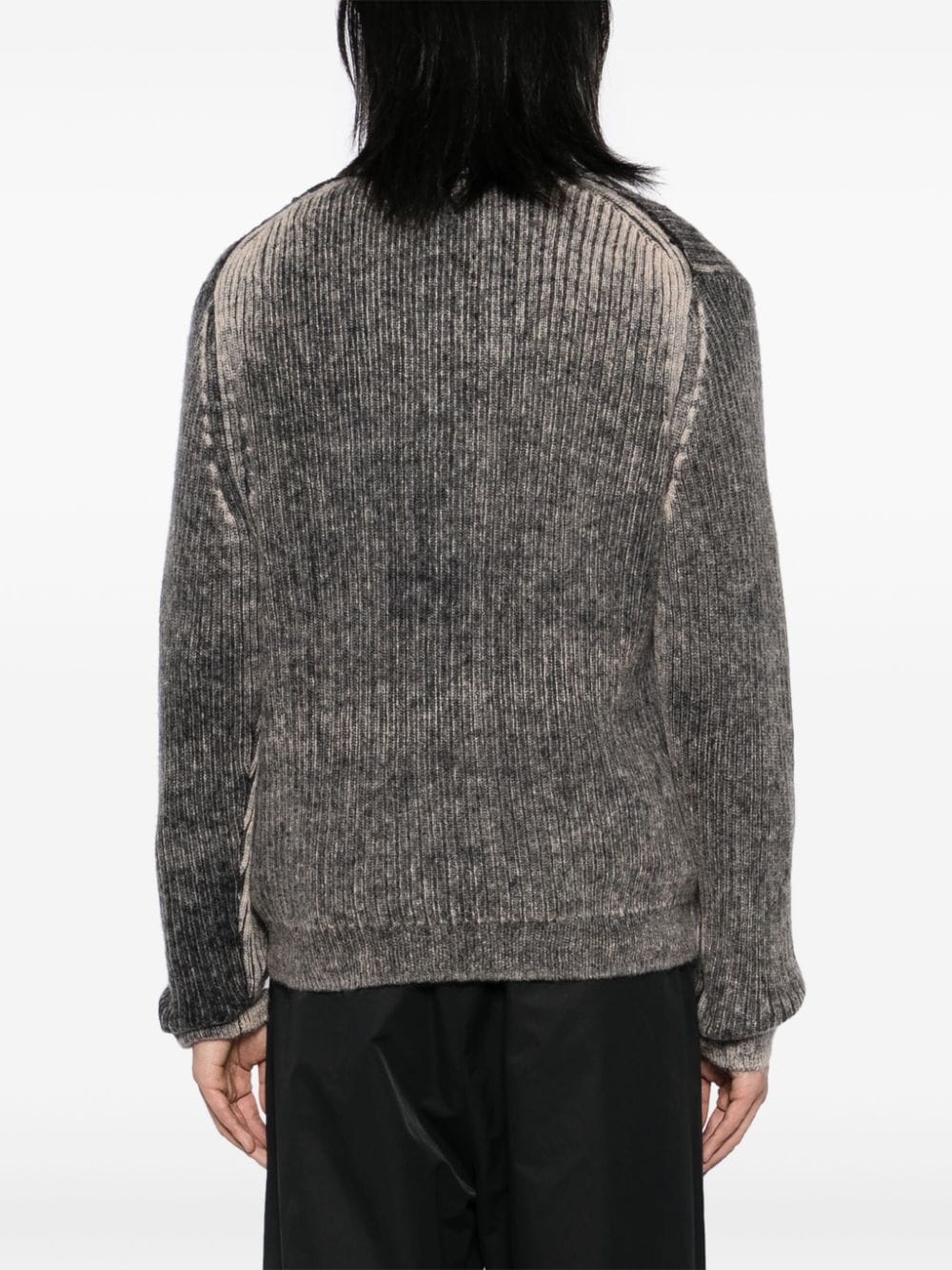 acid-washed printed-effect cardigan - 4