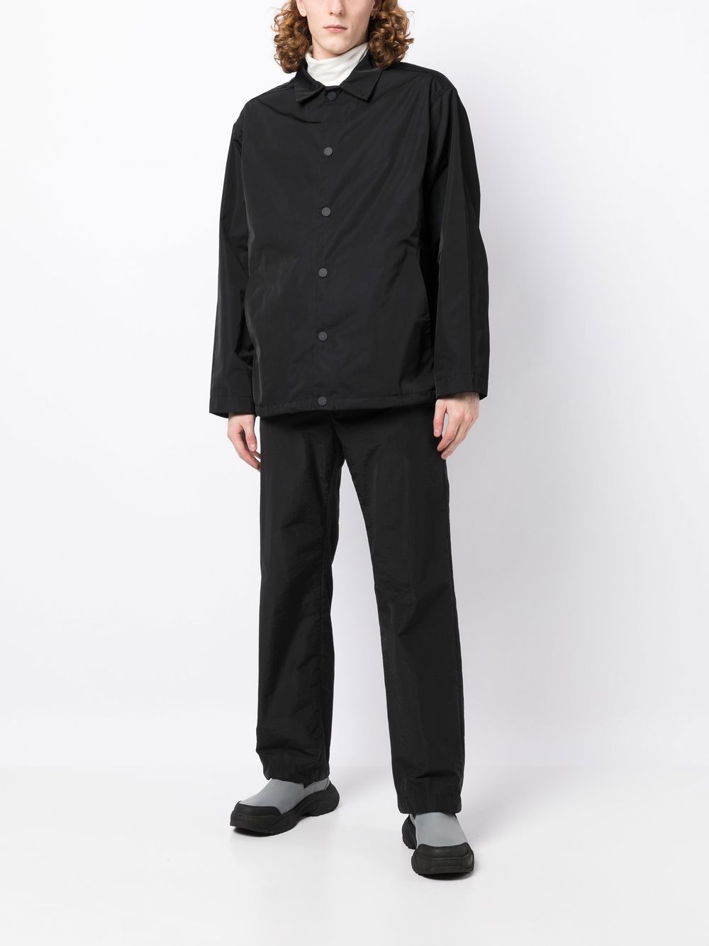 buttoned classic-collar jacket - 2