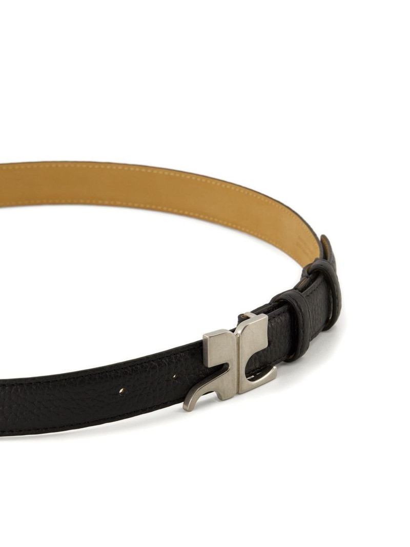 logo-buckle leather belt 3