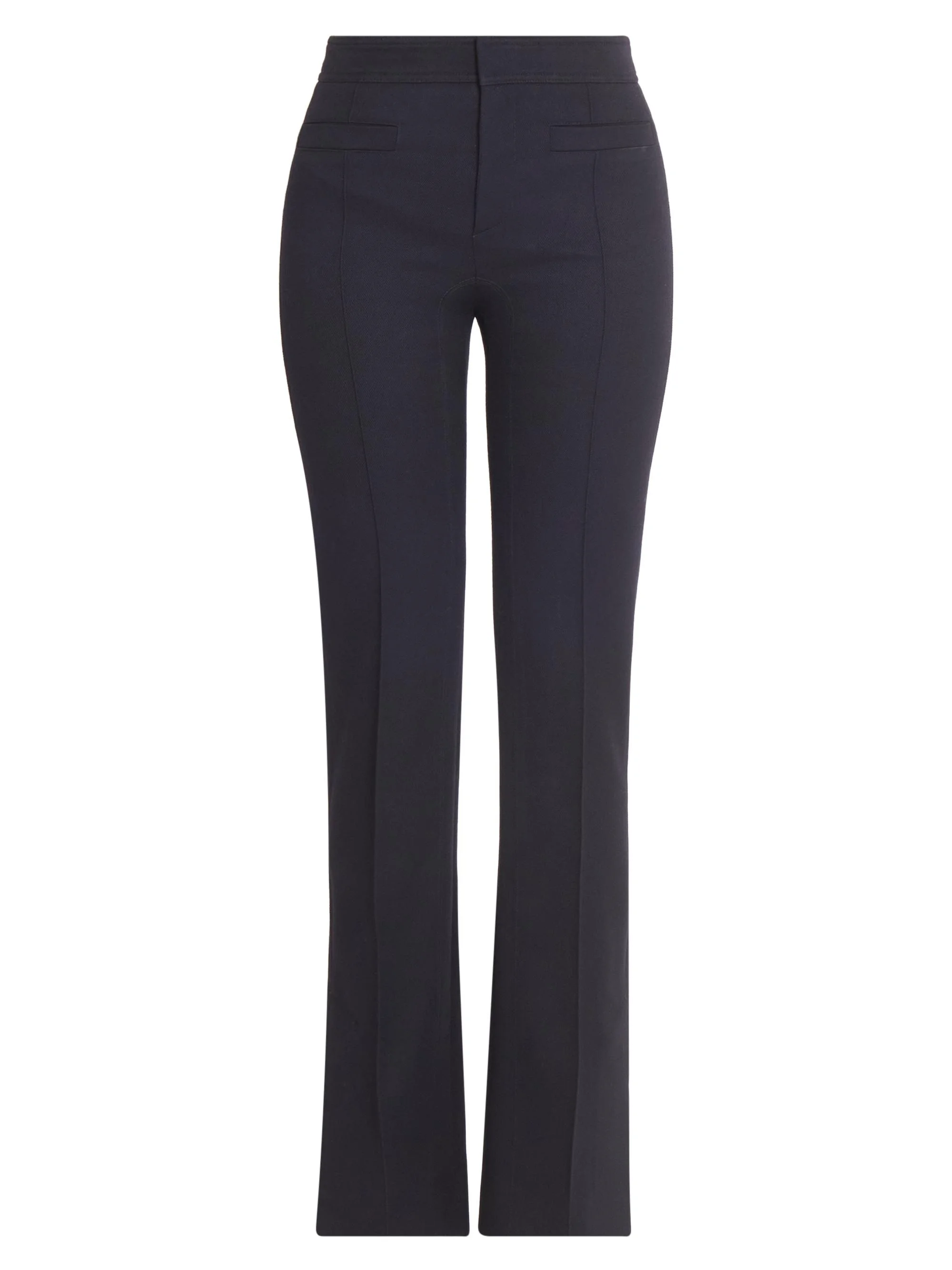Women's Seasona Stretch-Cotton Straight-Leg Slit Pants - Black - 1