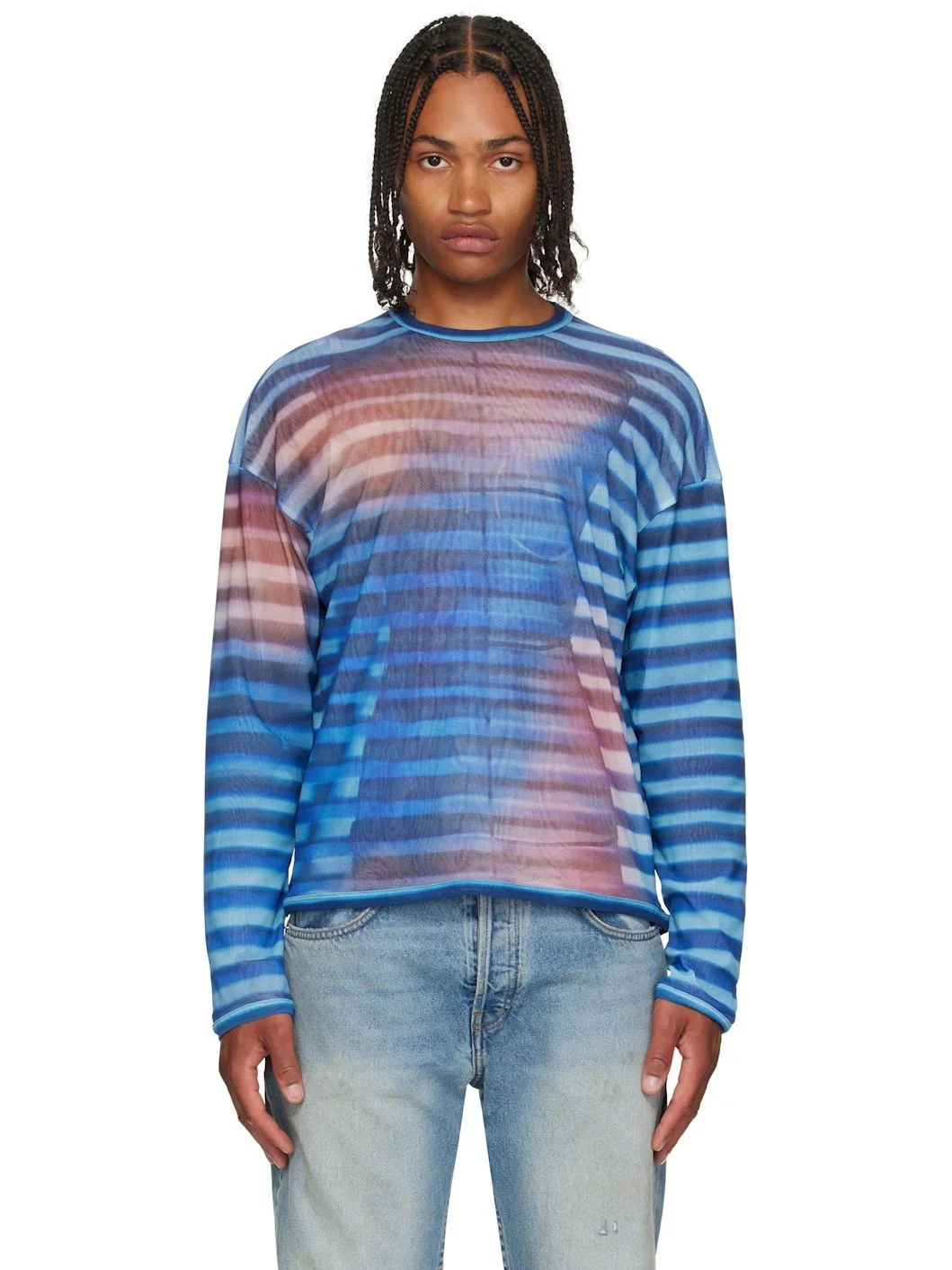 Blue 'The Oversized Air' Top - 1