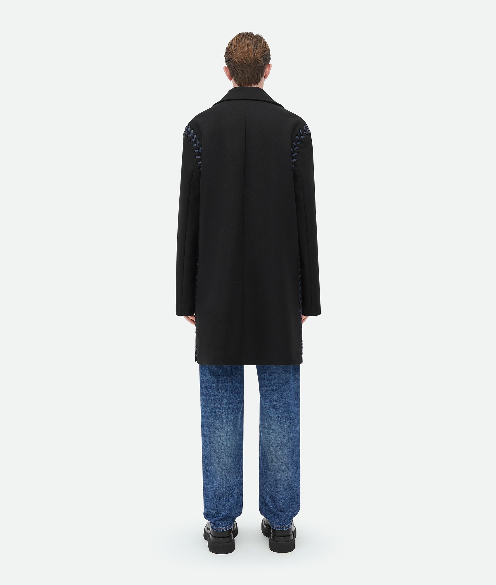 Lace-Up Felted Wool Coat - 3