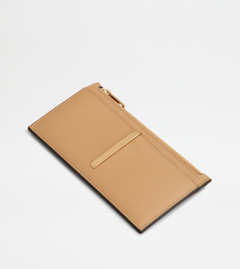 CARD HOLDER IN LEATHER - BEIGE 3