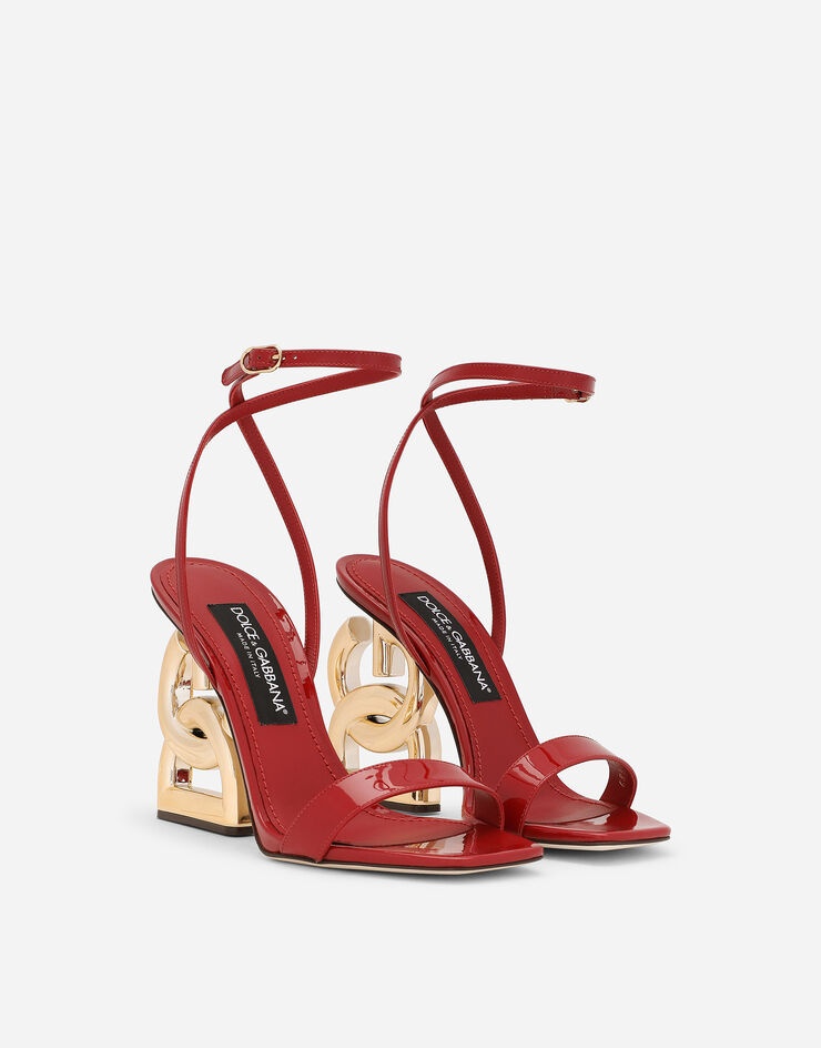 Patent leather sandals with 3.5 heel - 2