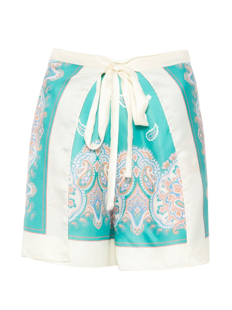 paisley-print side-tie shorts 1