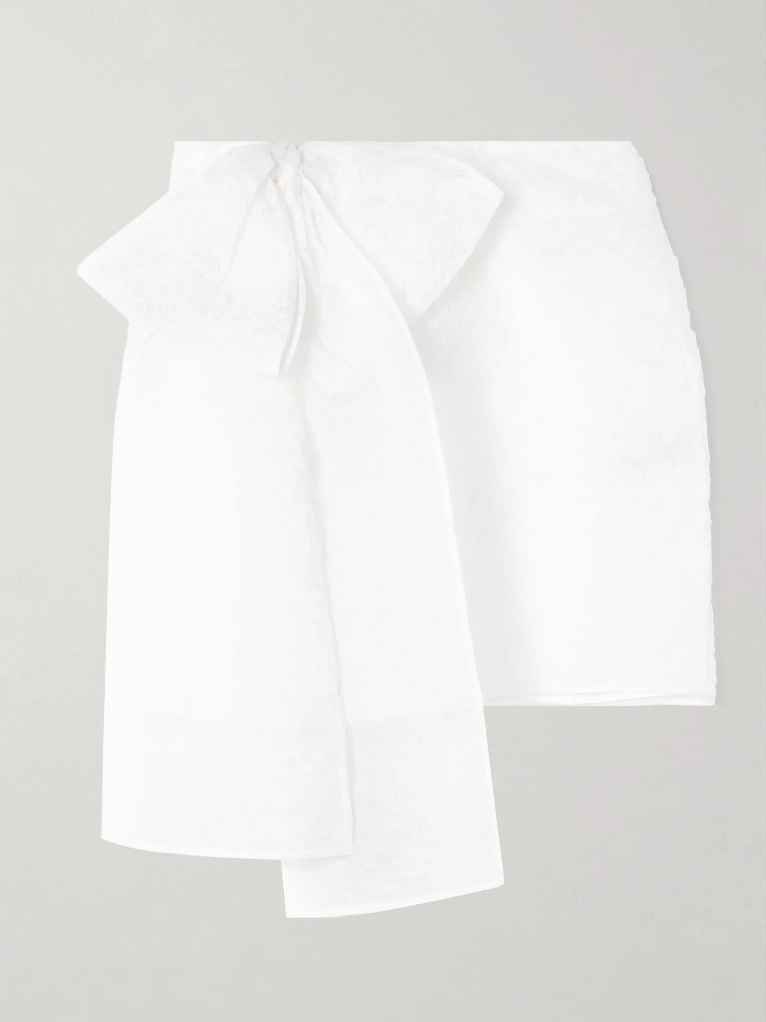 Gigi bow-detailed matelassé mini skirt White - 1
