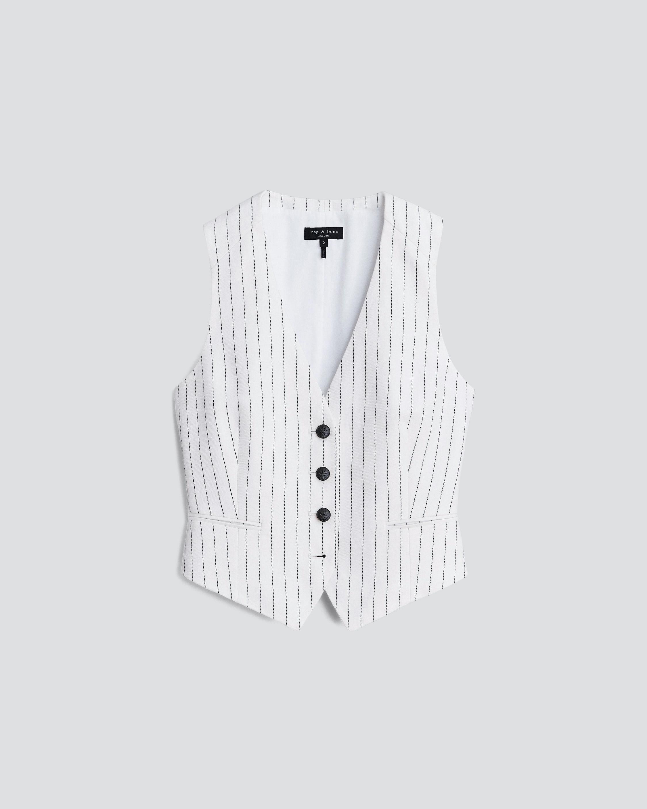 Priya Stripe Linen Vest
Slim Fit Vest - 1