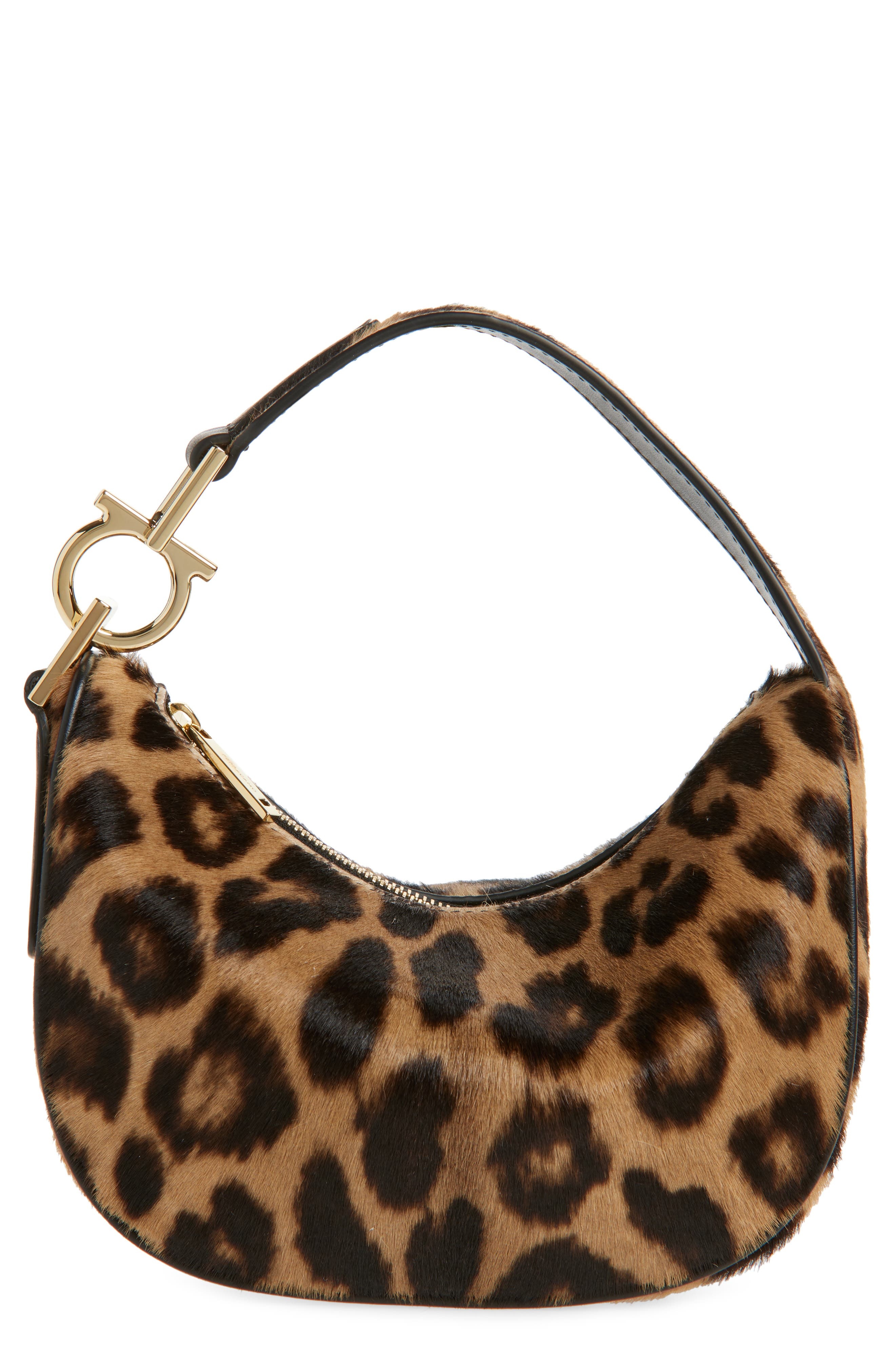 FERRAGAMO Mini Smile Leather Top Handle Bag in Naturale/Nero at Nordstrom - 1