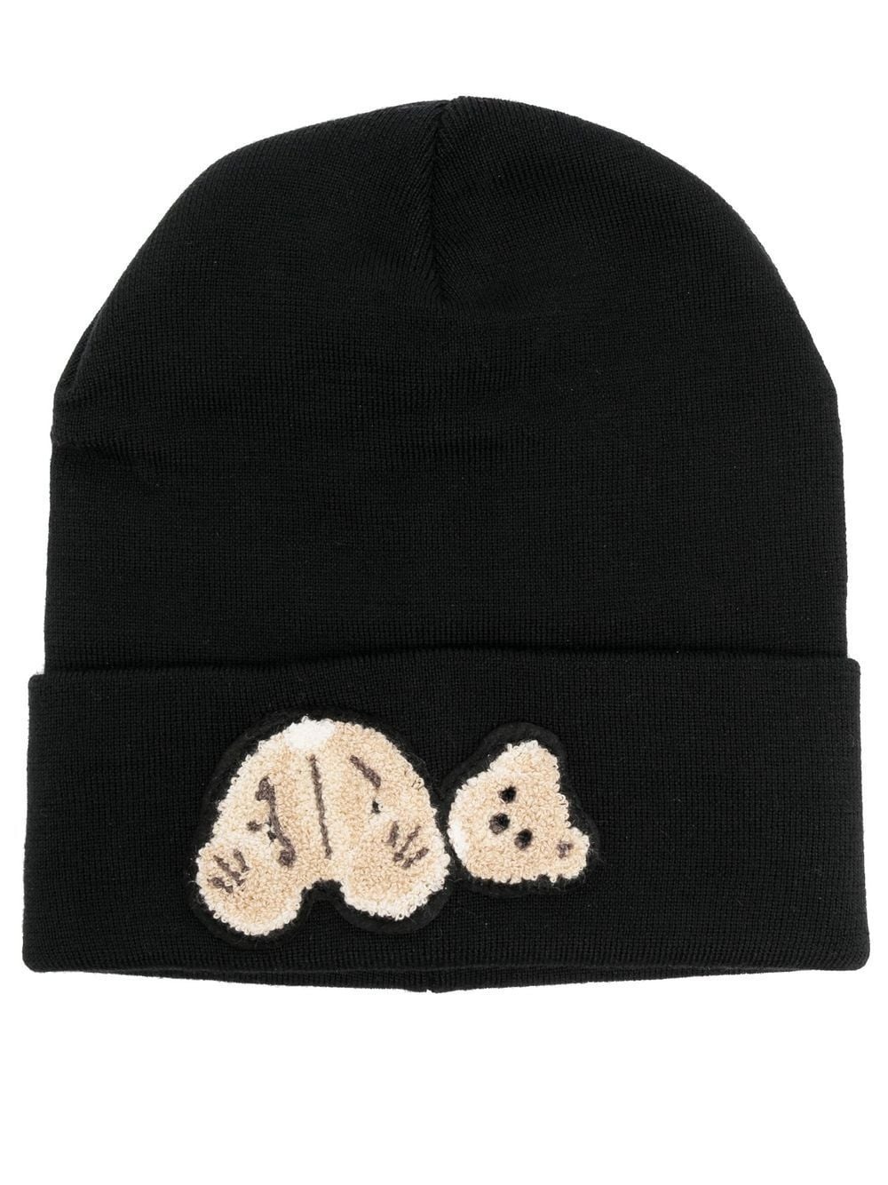 logo-patch fine-knit beanie - 1