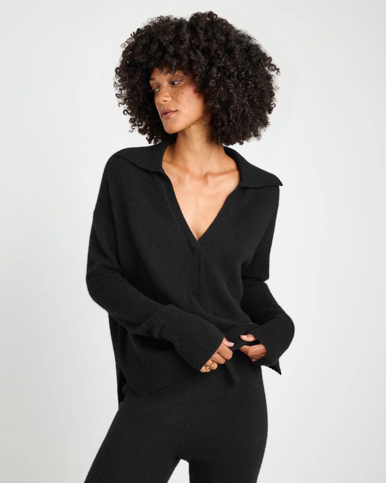 Tori Cashmere Polo Sweater - 1