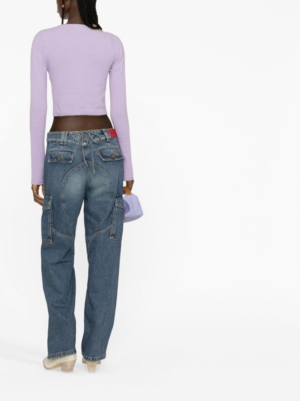 rhinestone-embellished jeans - 4