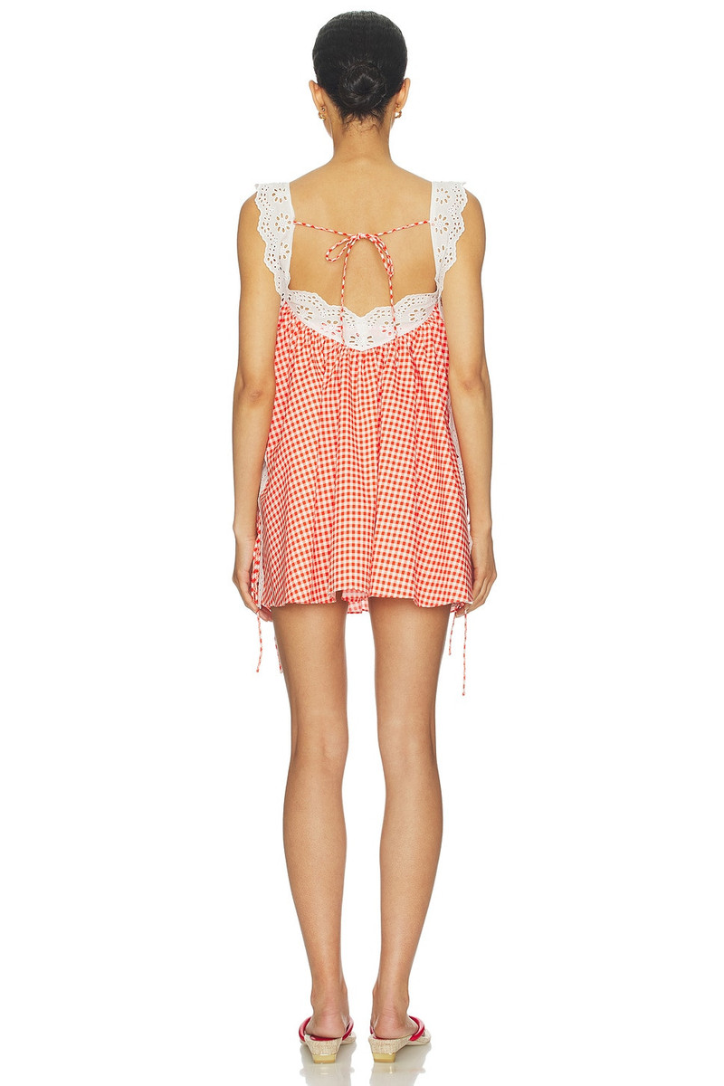 CAROLINE CONSTAS Lucilla Eyelet Trimmed Open Back Mini Dress outlook