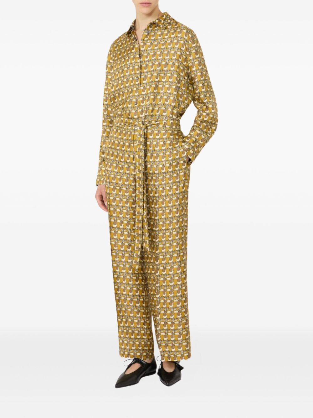 print belted trousers - 2