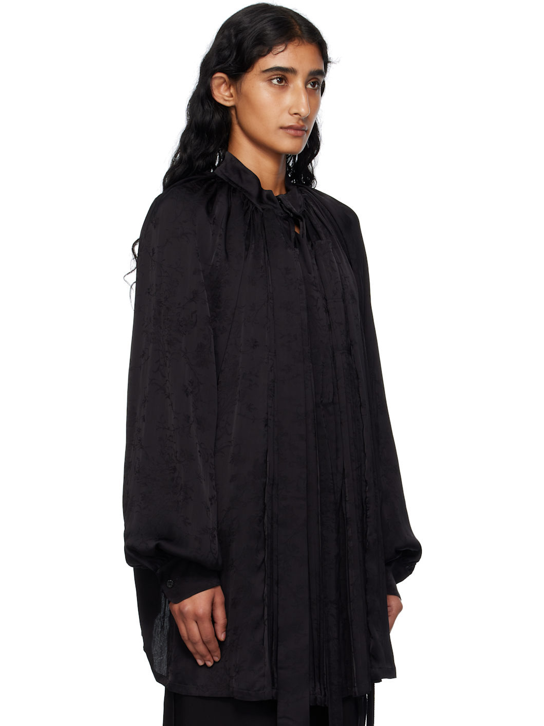 Black Likki Comfort Pleated Shirt - 2