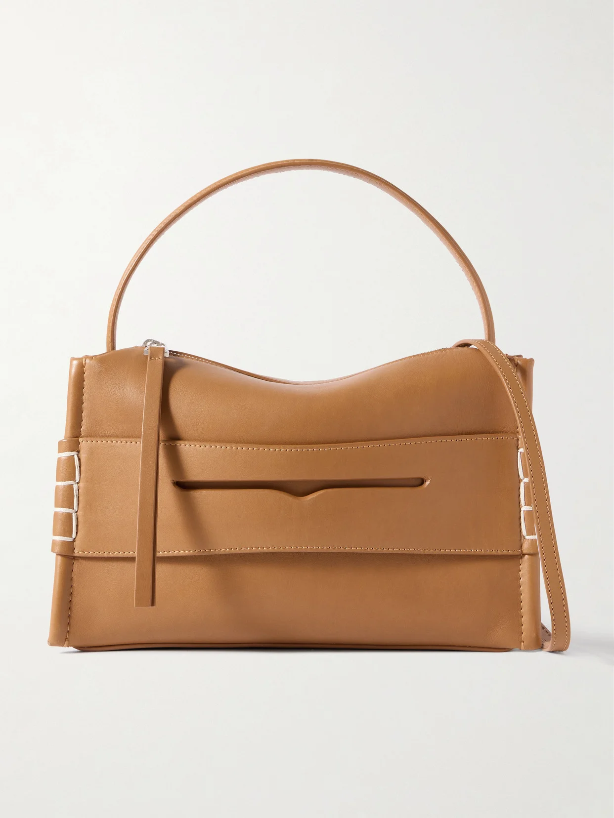 Loafer Whipstitched Leather Shoulder Bag - 1