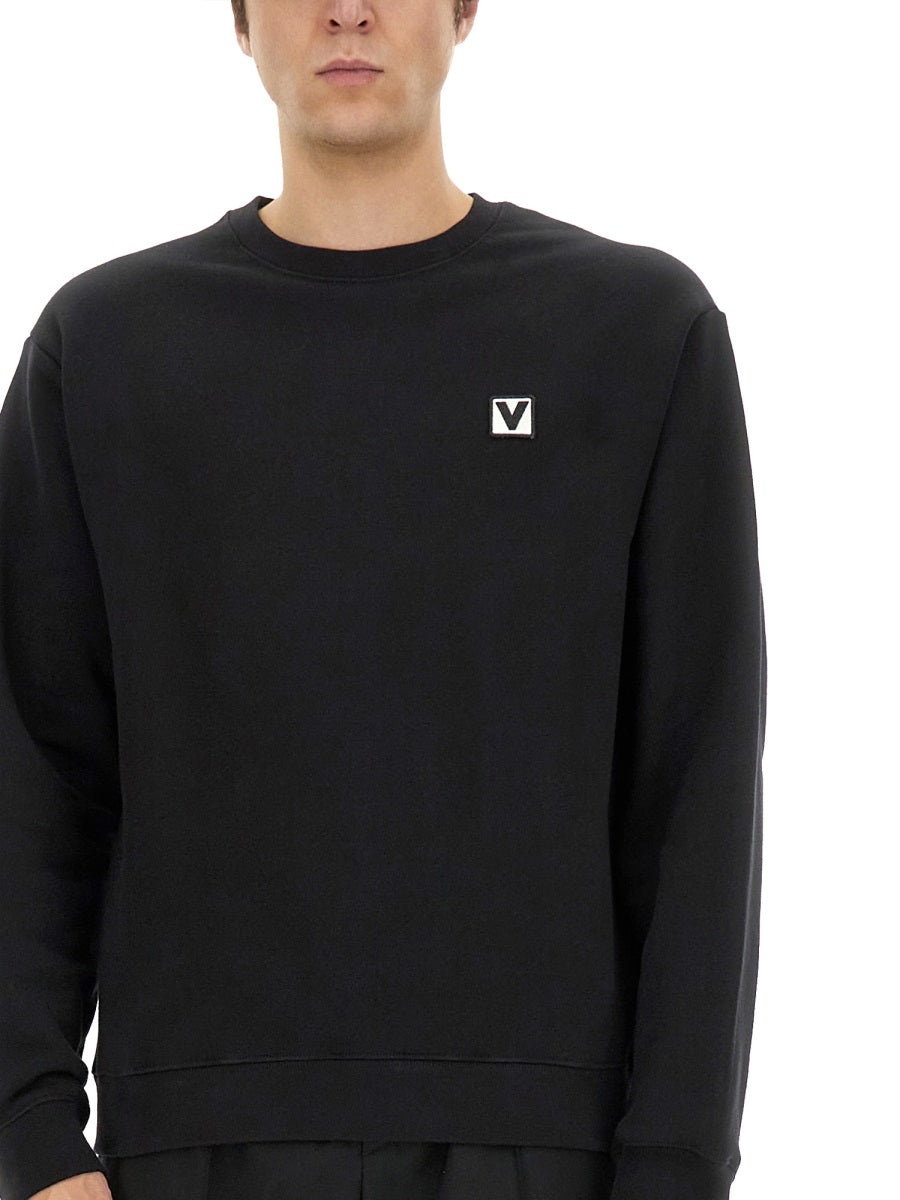 Valentino Men Cotton Crewneck Sweatshirt With "Chez Valentino" Patch - 4