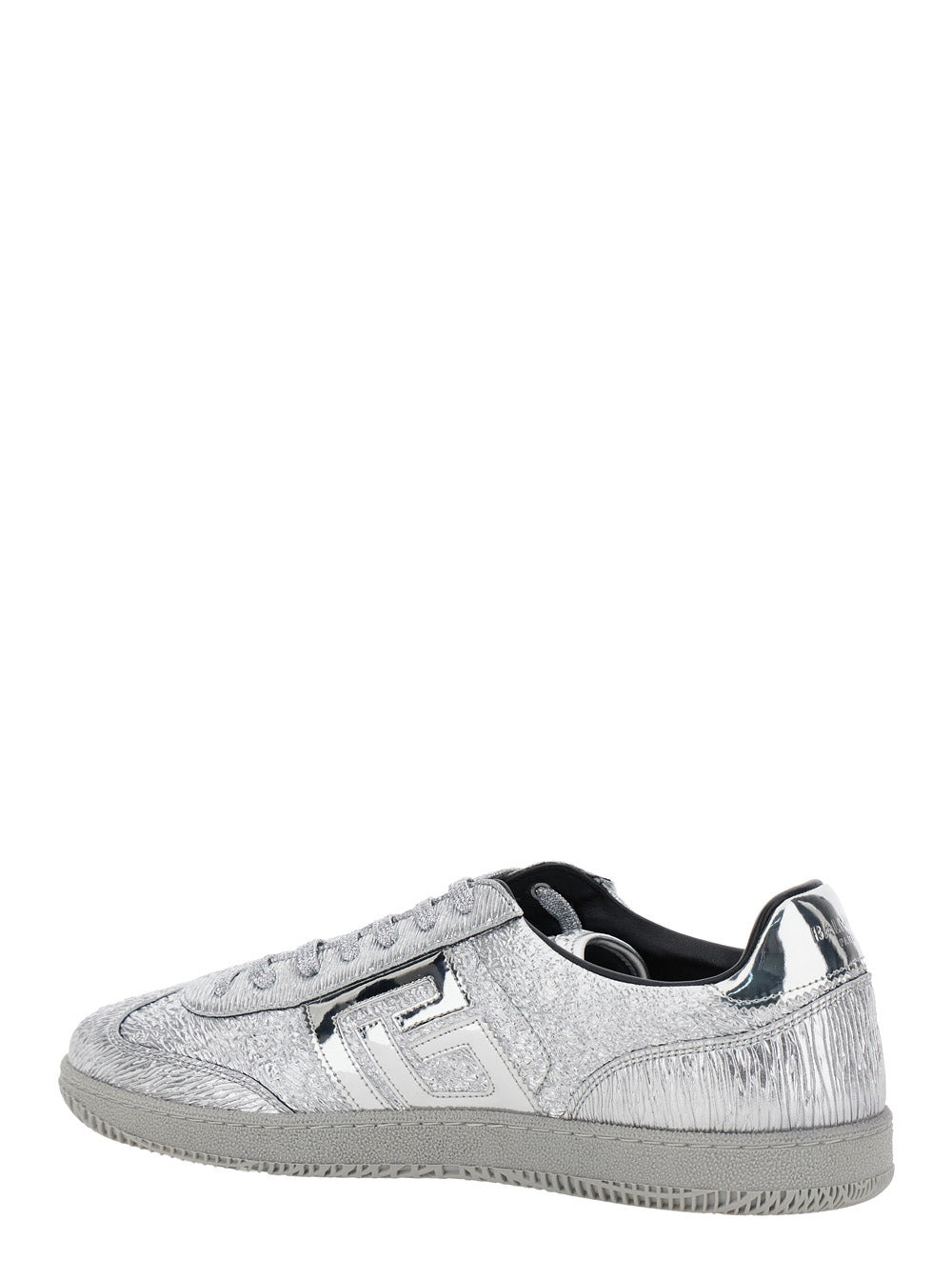 Balmain Men 'Swan' Silver Colored Low Top Sneakers With Logo Detail In Metallic Leather And Tech Fab - 3