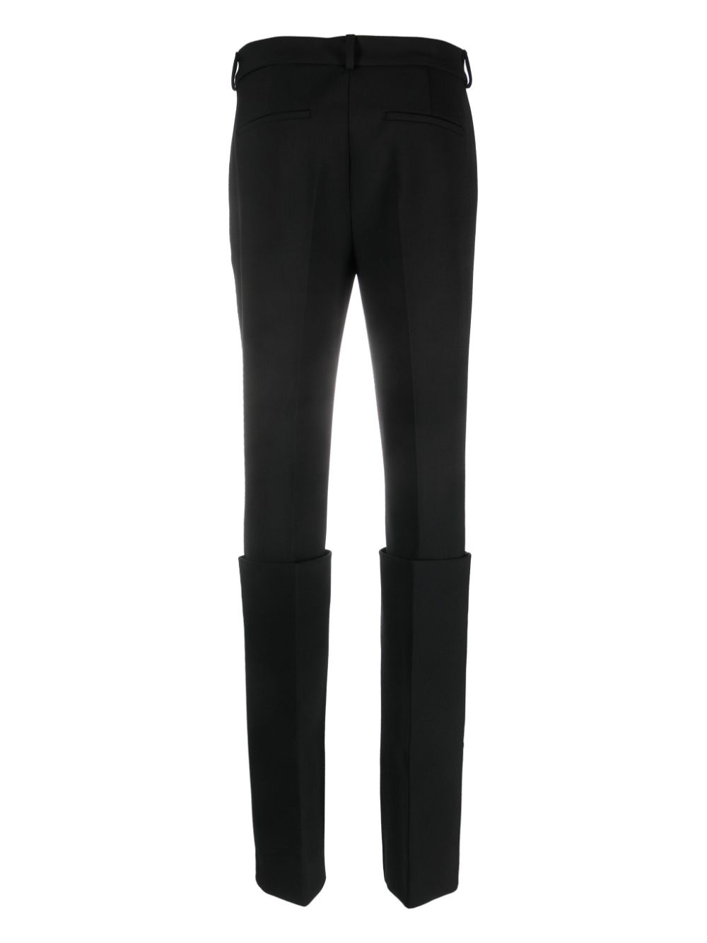 turn-up hem slim-fit trousers - 2