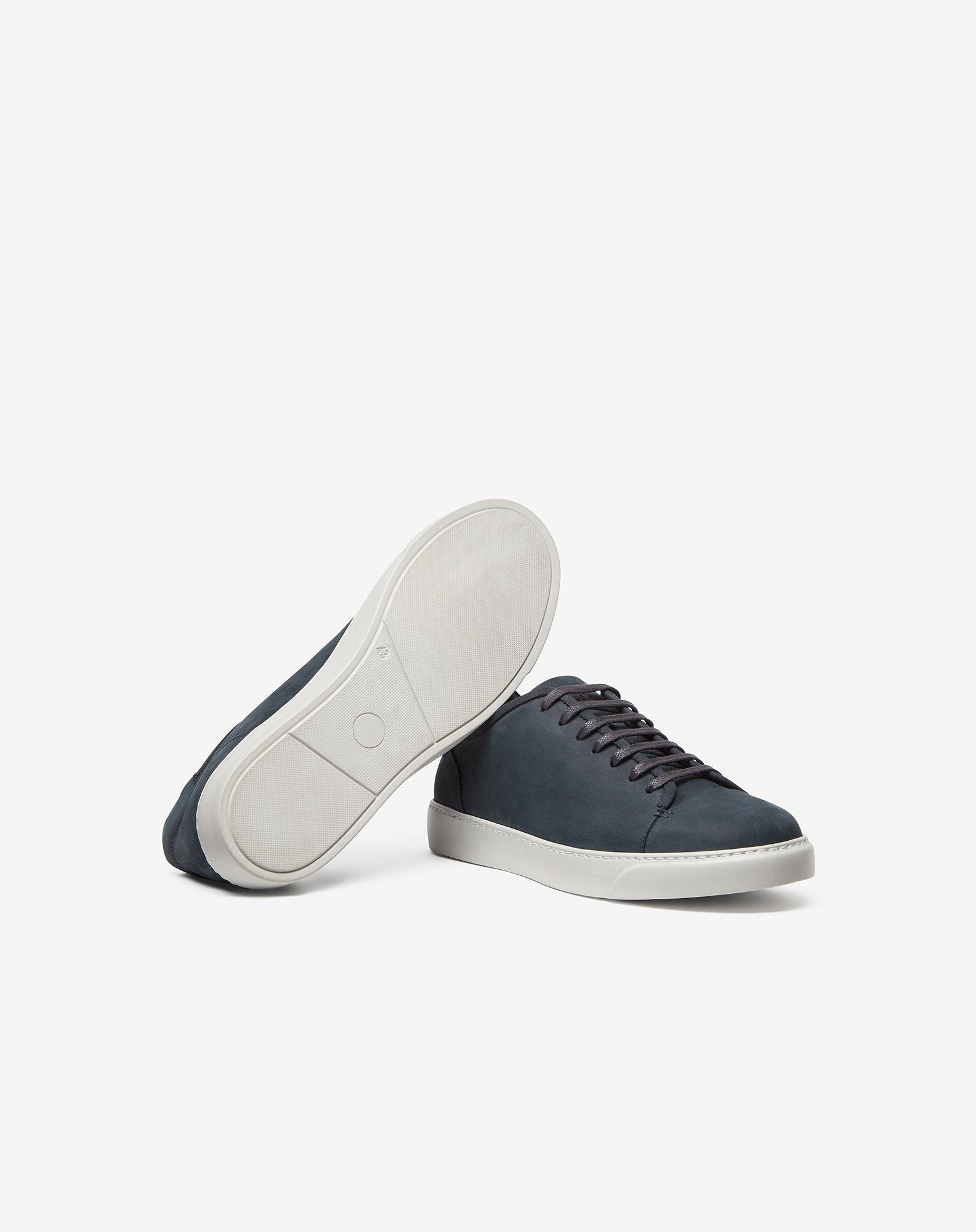 Blue leather trainers - 4