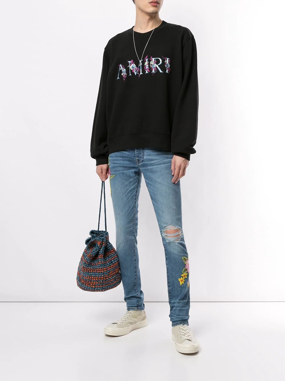 embroidered-logo sweatshirt - 2