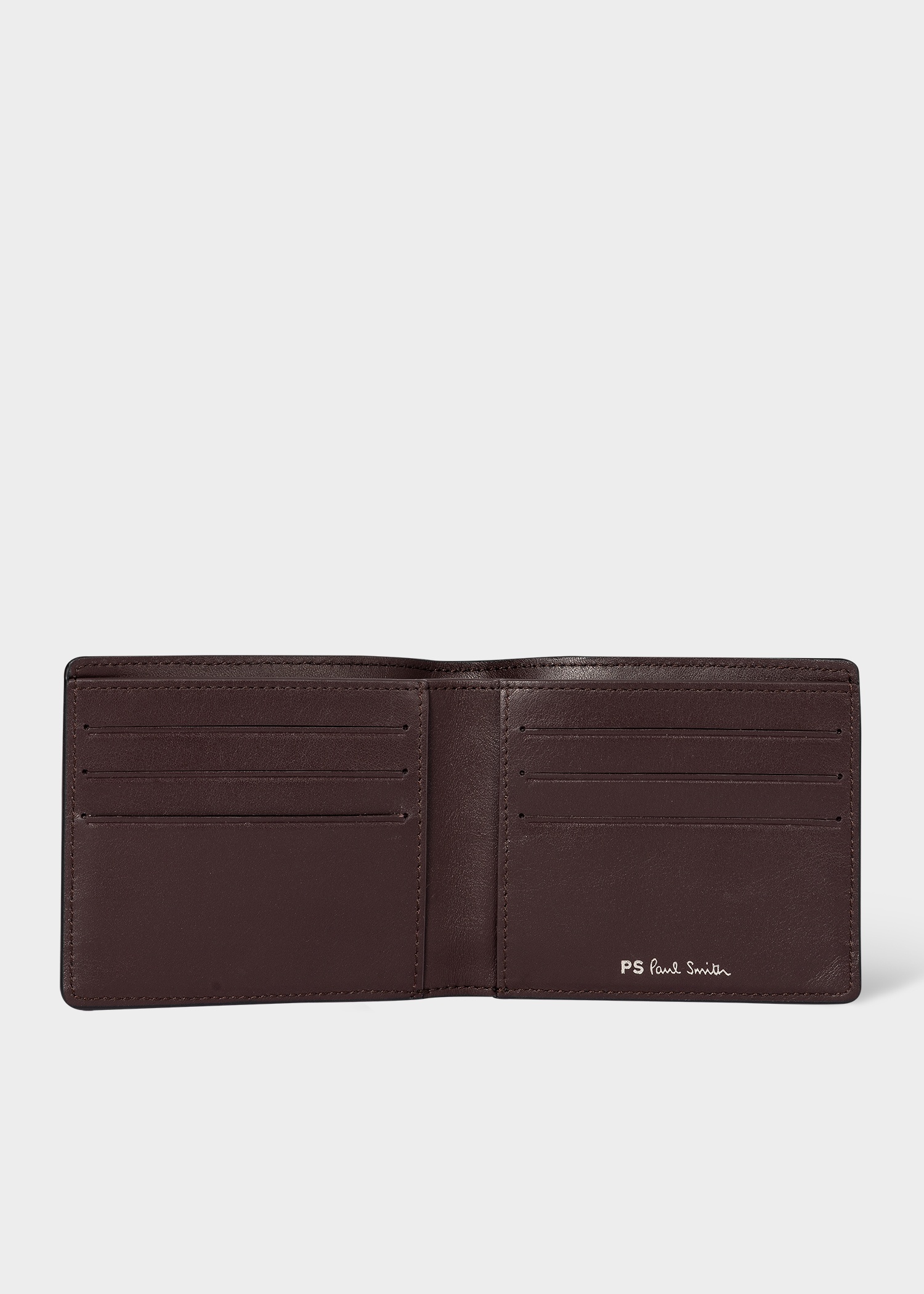 Black Leather 'Broad Stripe Zebra' Billfold Wallet - 2