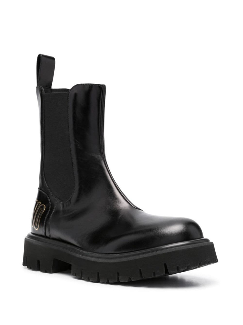 Moschino logo-lettering 50mm leather ankle boots outlook