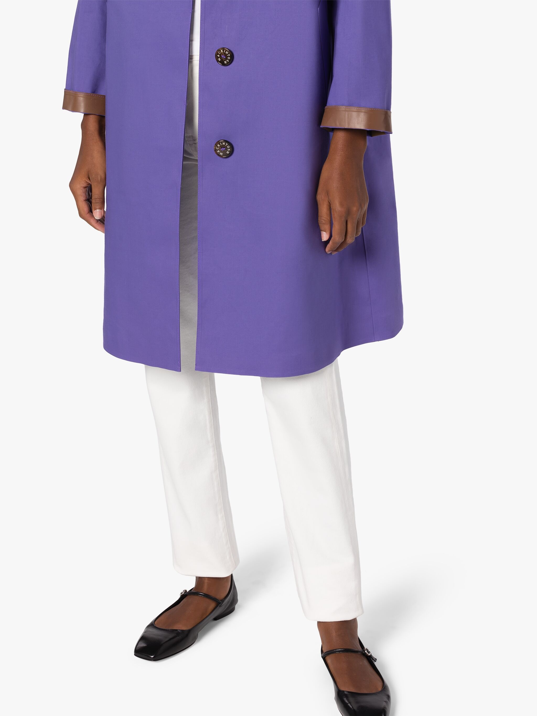 BANTON PURPLE BONDED COTTON COAT - 5