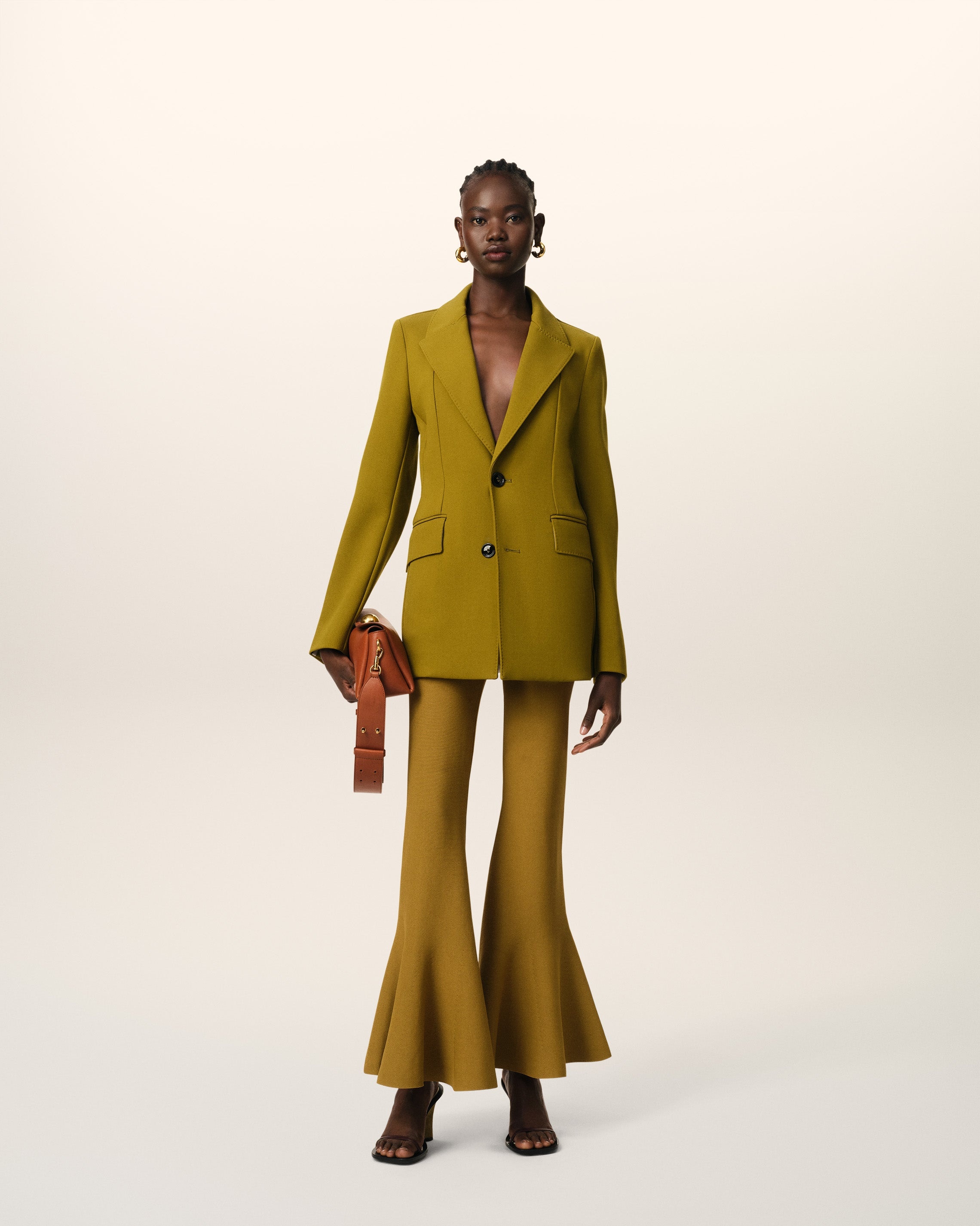 MUSTARD GODET SHORT TROUSERS - 2