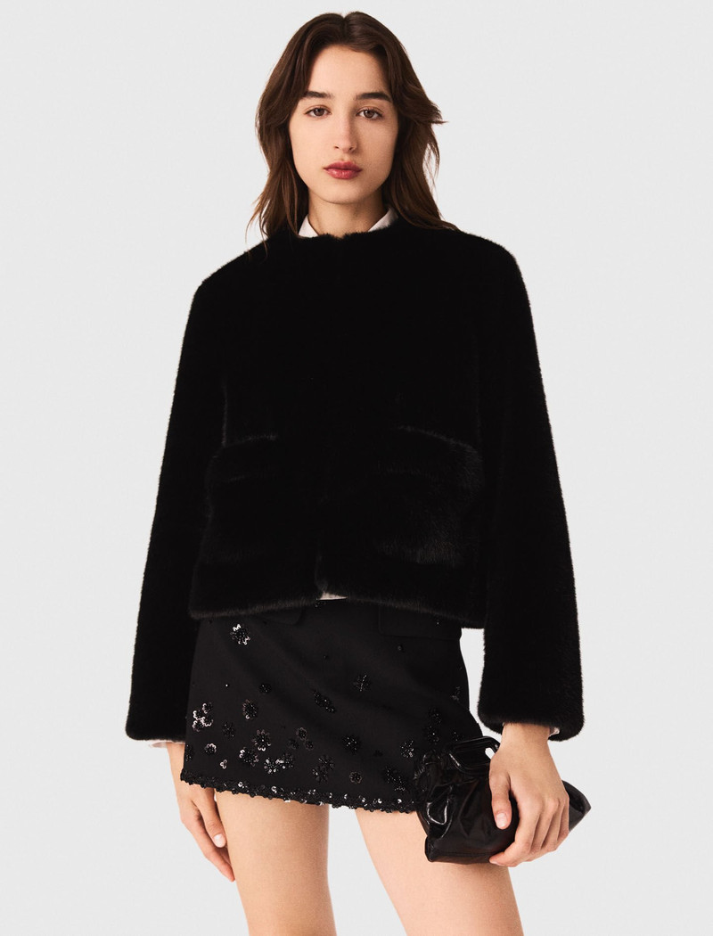Short faux fur coat 5