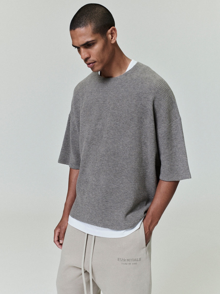 Waffle Short Sleeve Sweater - 2
