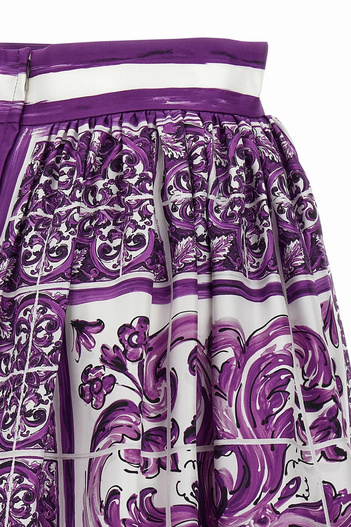 'Maiolica' print silk skirt - 5