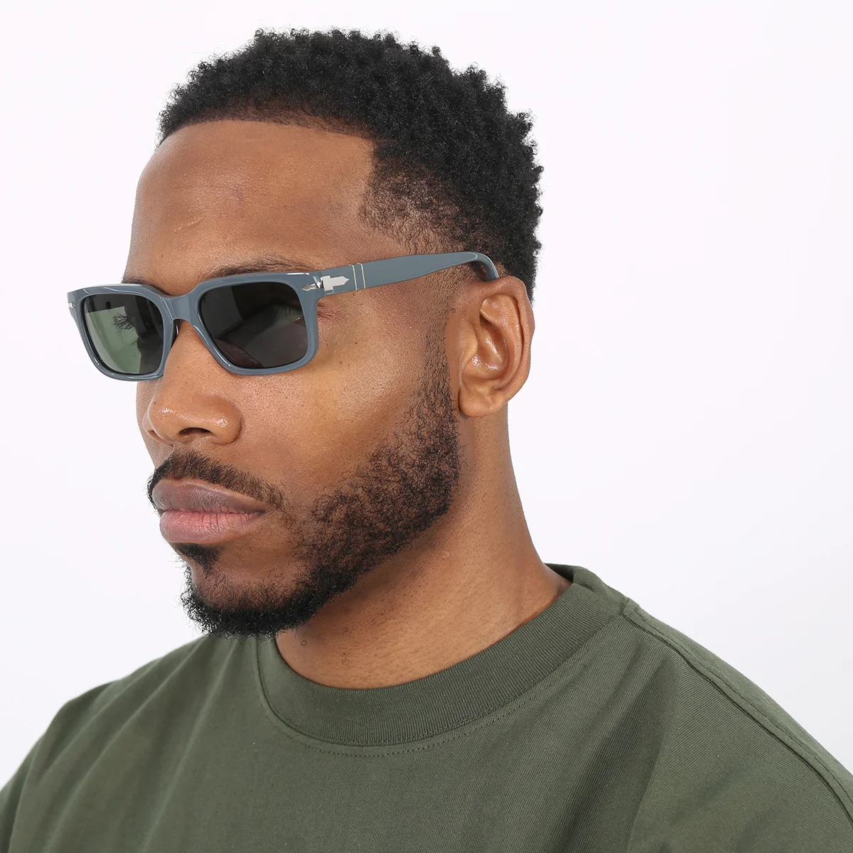 Persol Green Rectangular Men's Sunglasses PO3272S 117331 53 - 1